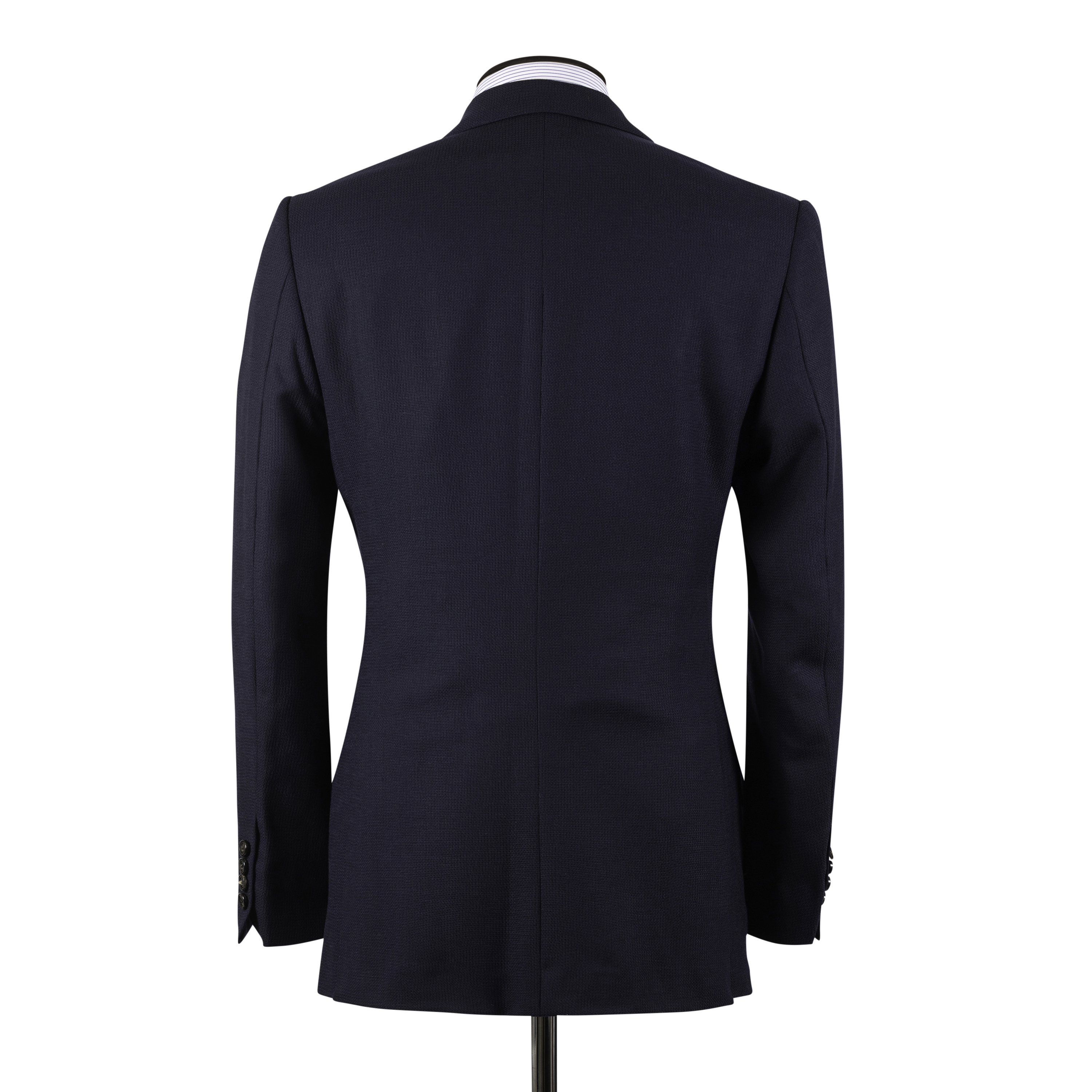 Classic Notch Lapel Jacket in Navy Hopsack Wool – Cad & The