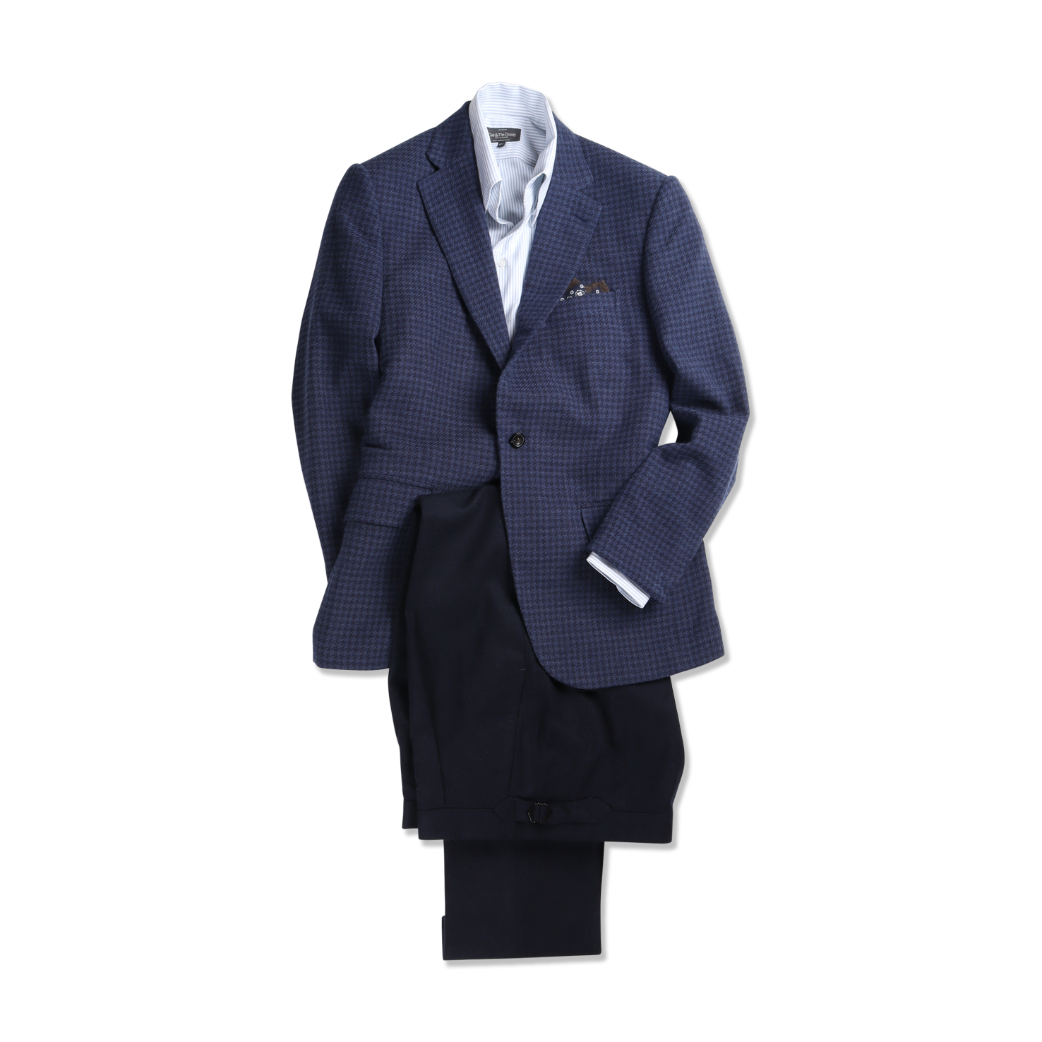 Single Breasted Notch Jacket in Navy Houndstooth – Cad & The Dandy
