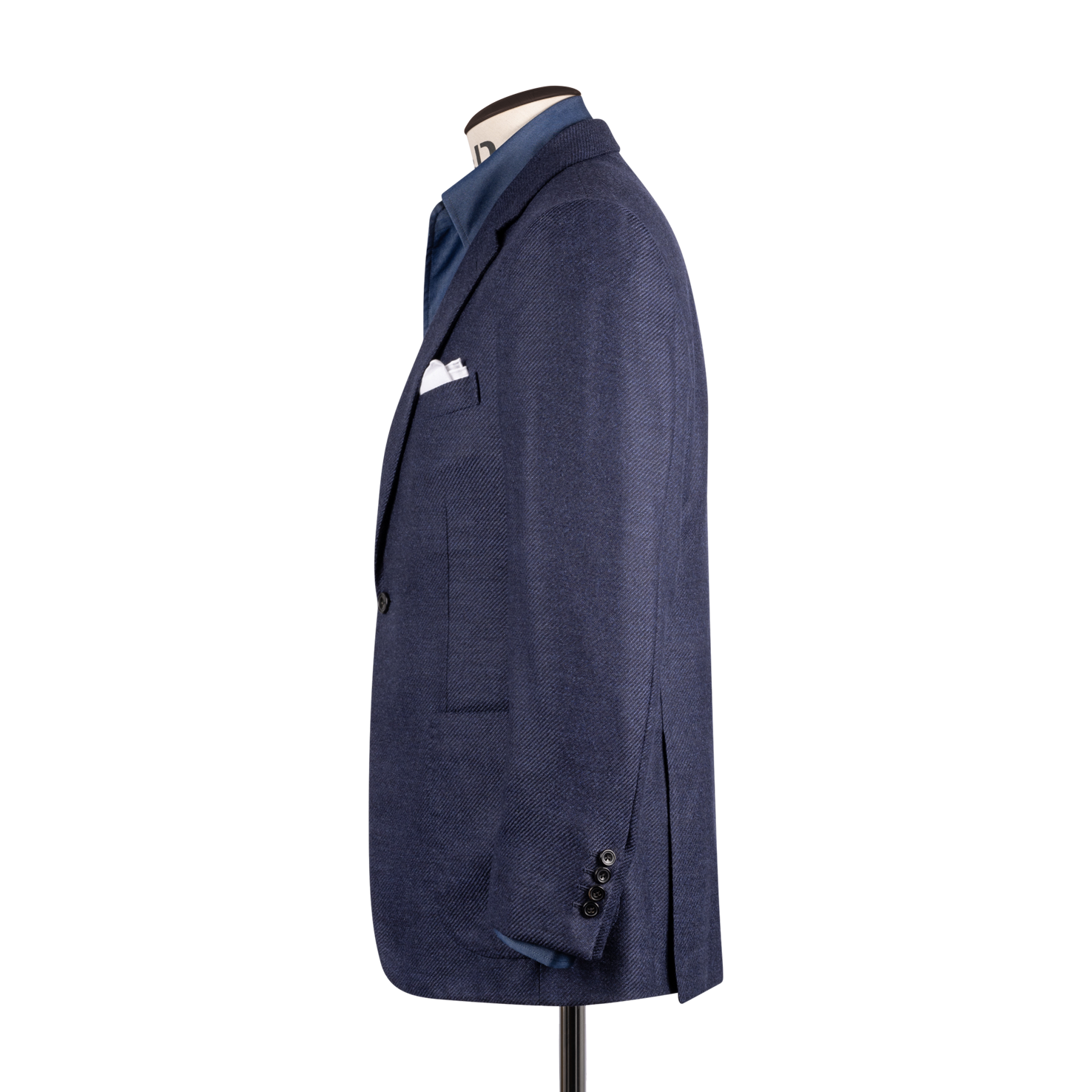Single Breasted Notch Lapel Jacket in Navy Anniversary Wool – Cad Single Breasted Notch Lapel Jacket in Navy Anniversary Wool – Cad