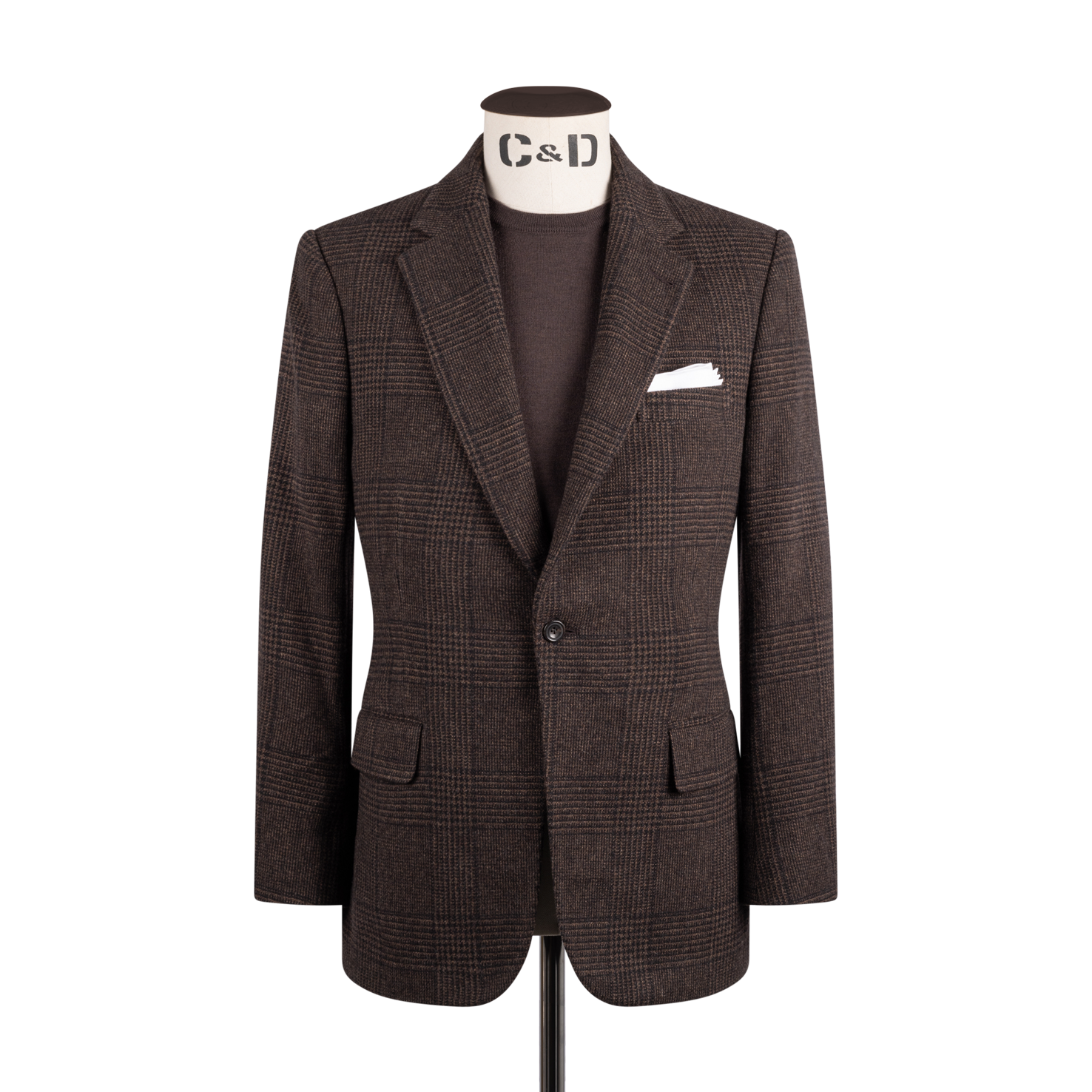Single Breasted Notch Lapel Jacket in Chocolate Brown Glen Single Breasted Notch Lapel Jacket in Chocolate Brown Glen