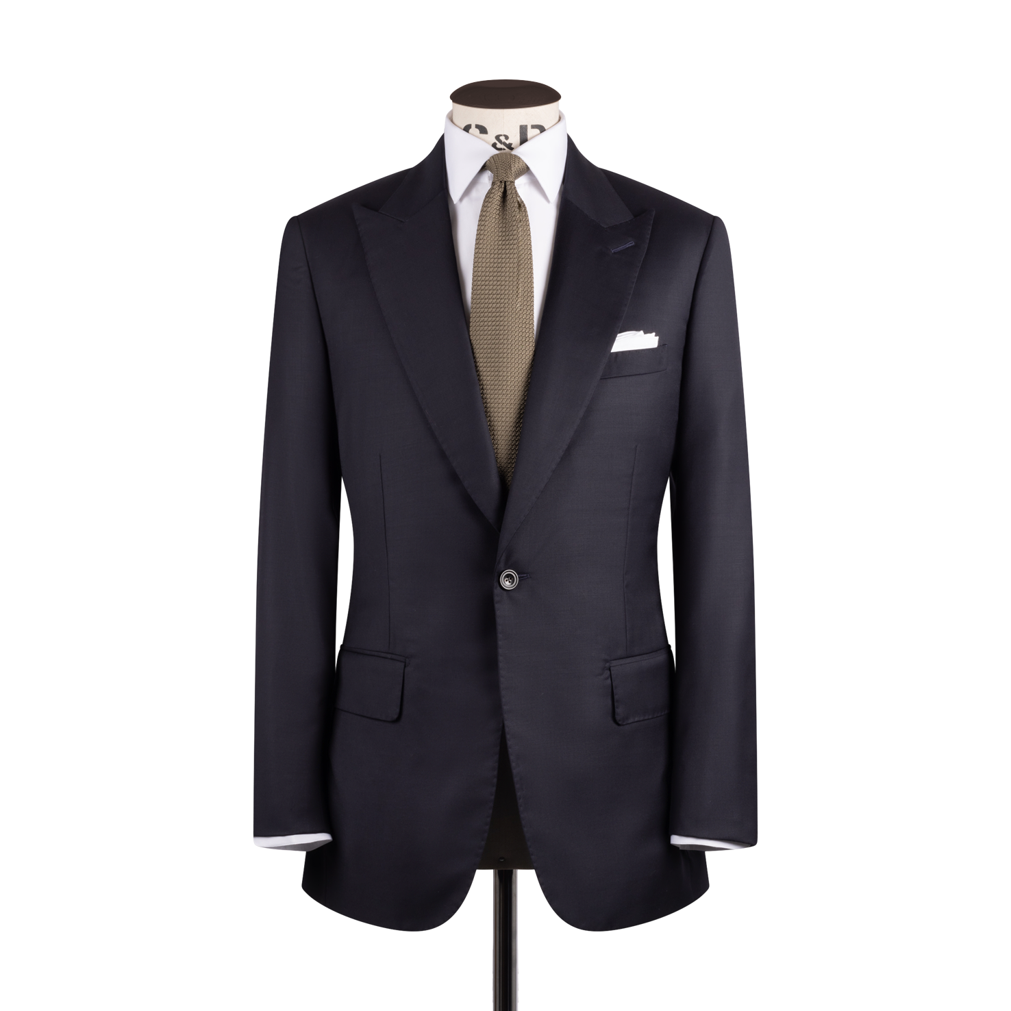 Single Breasted Peak Lapel Suit in Dark Navy Twill Wool  Cad & The Dandy  New York