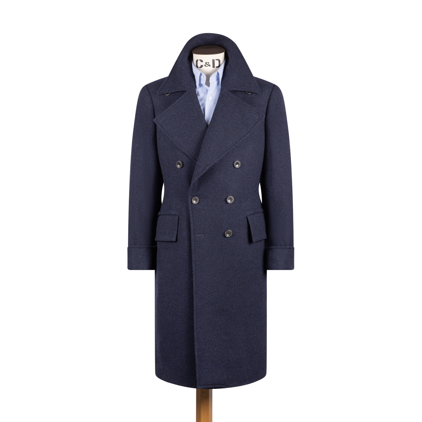 Greatcoat in Navy Twill Wool - Main Image