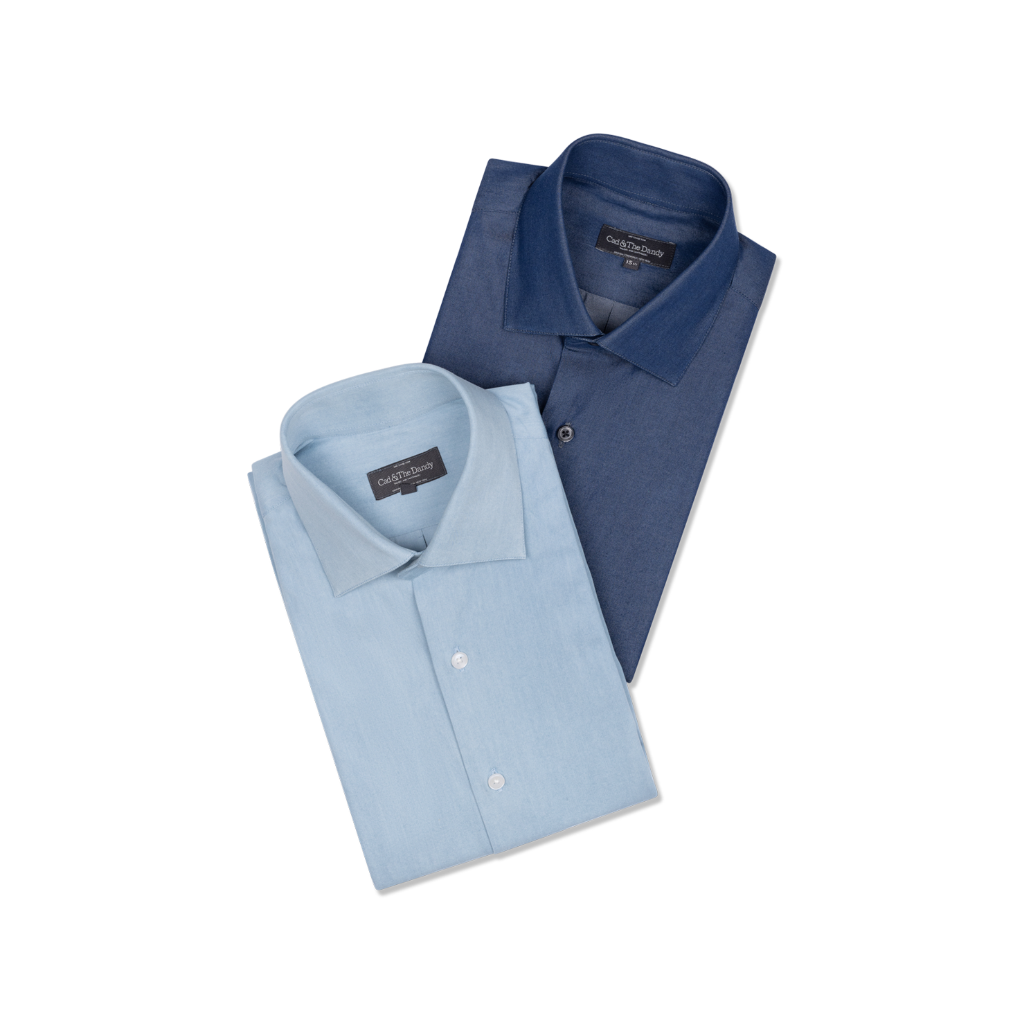 cutaway collar dress shirts Cutaway Collar Shirt in Light Wash Denim 15.5