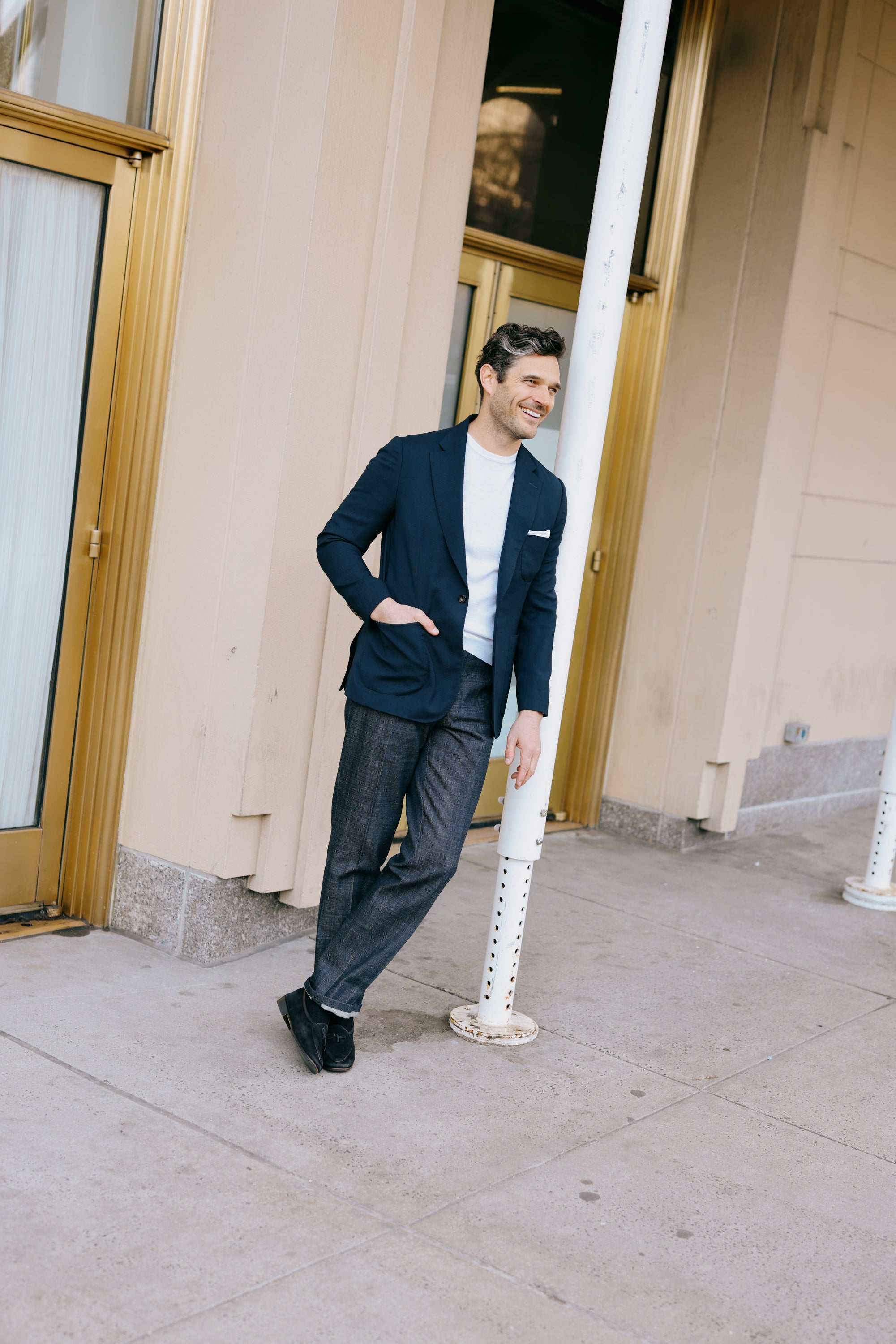 Single Breasted Travel Jacket in Navy Hopsack – Cad & The Dandy