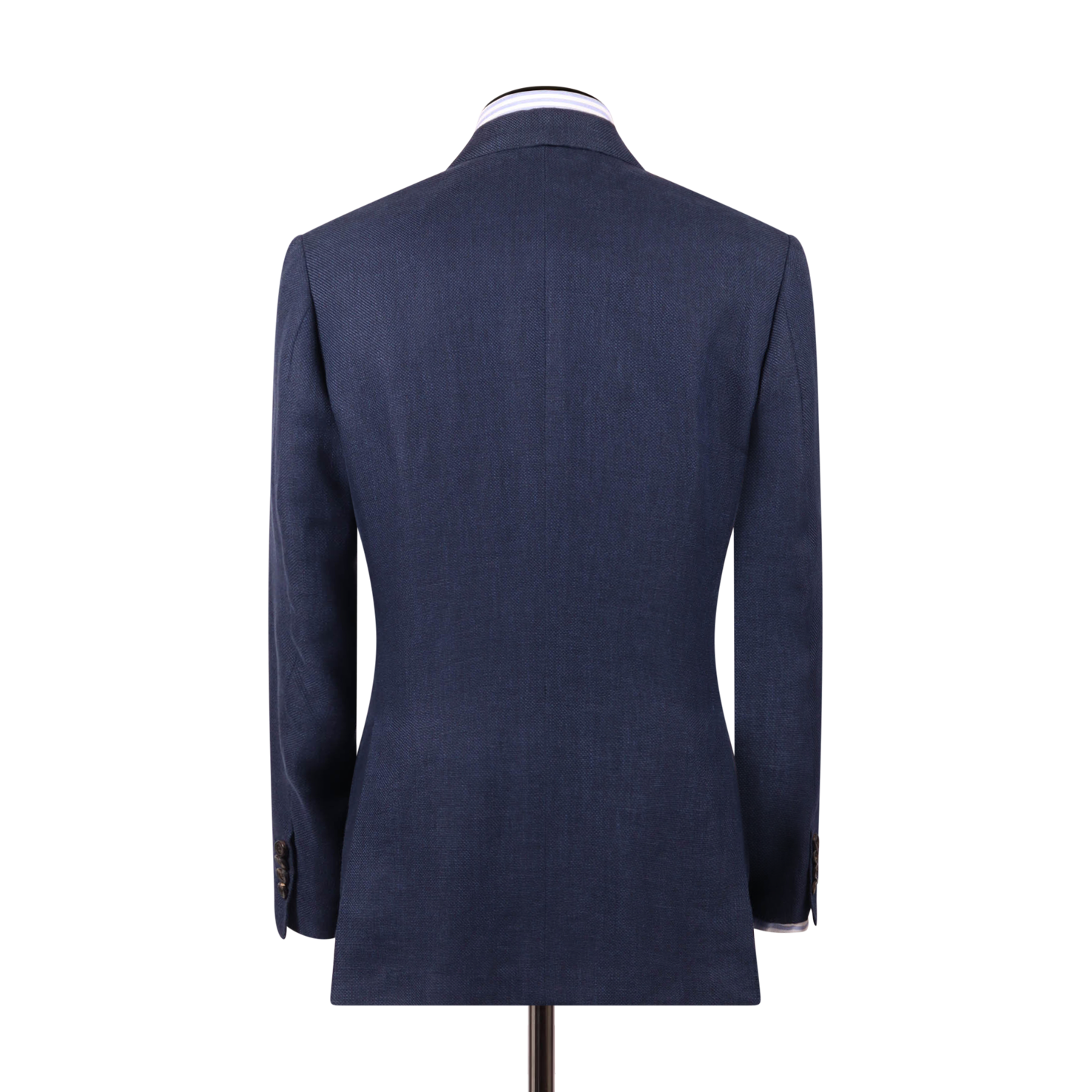 Double Breasted Peak Lapel Jacket in Navy Blue Hopsack – Cad & The