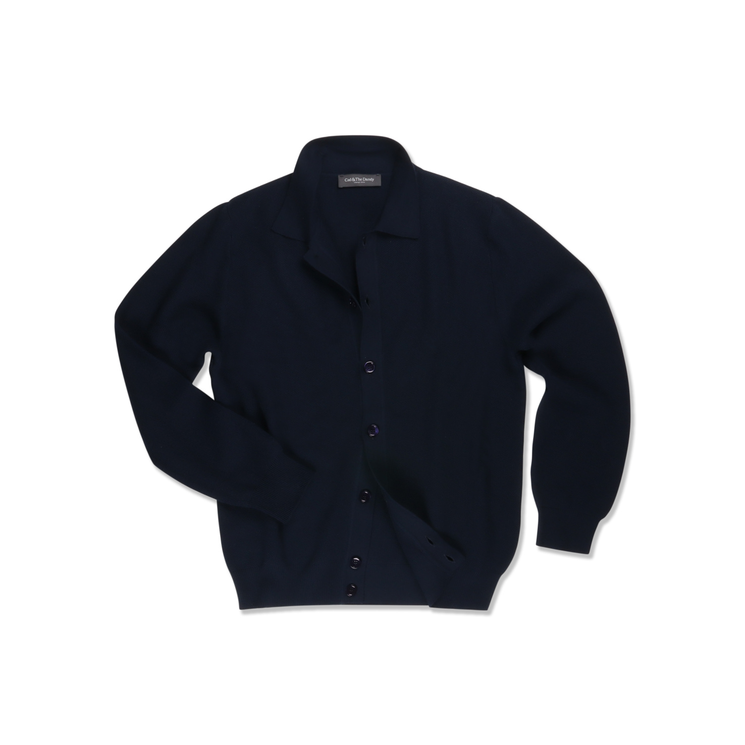 Polo Collar Cardigan in Dark Navy Piquet – Cad & The Dandy New York