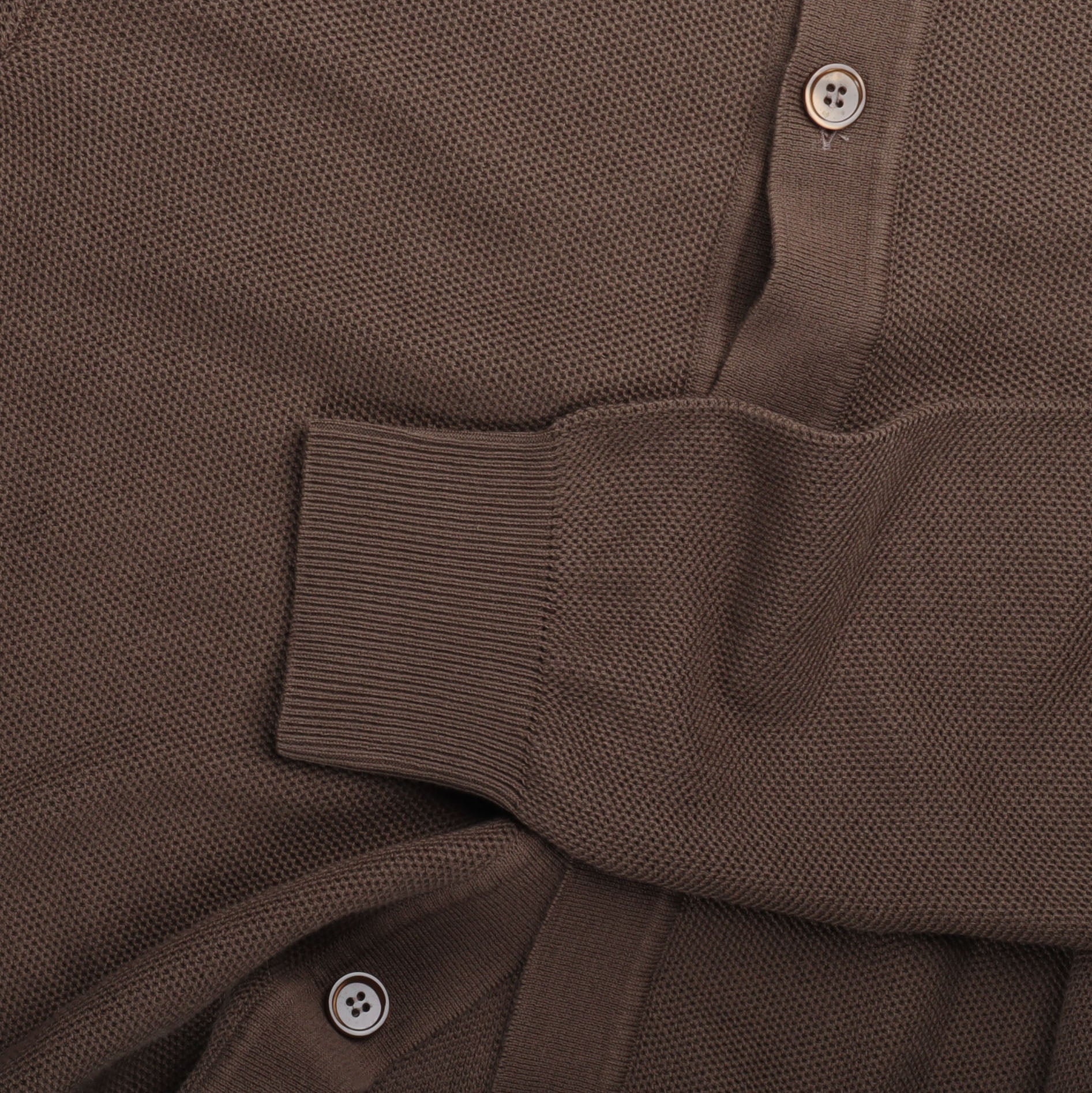 Polo Collar Cardigan in Chocolate Brown Piquet – Cad & The Dandy