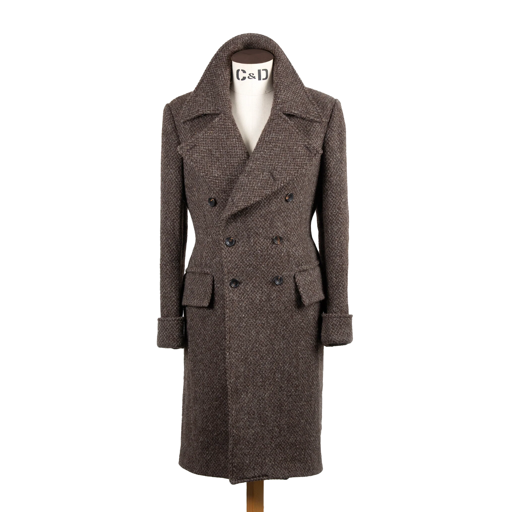 【新品】UNDECORATED WOOL BOACOAT Greatcoat in Brown Barlycorn Wool – Cad & The Dandy New York