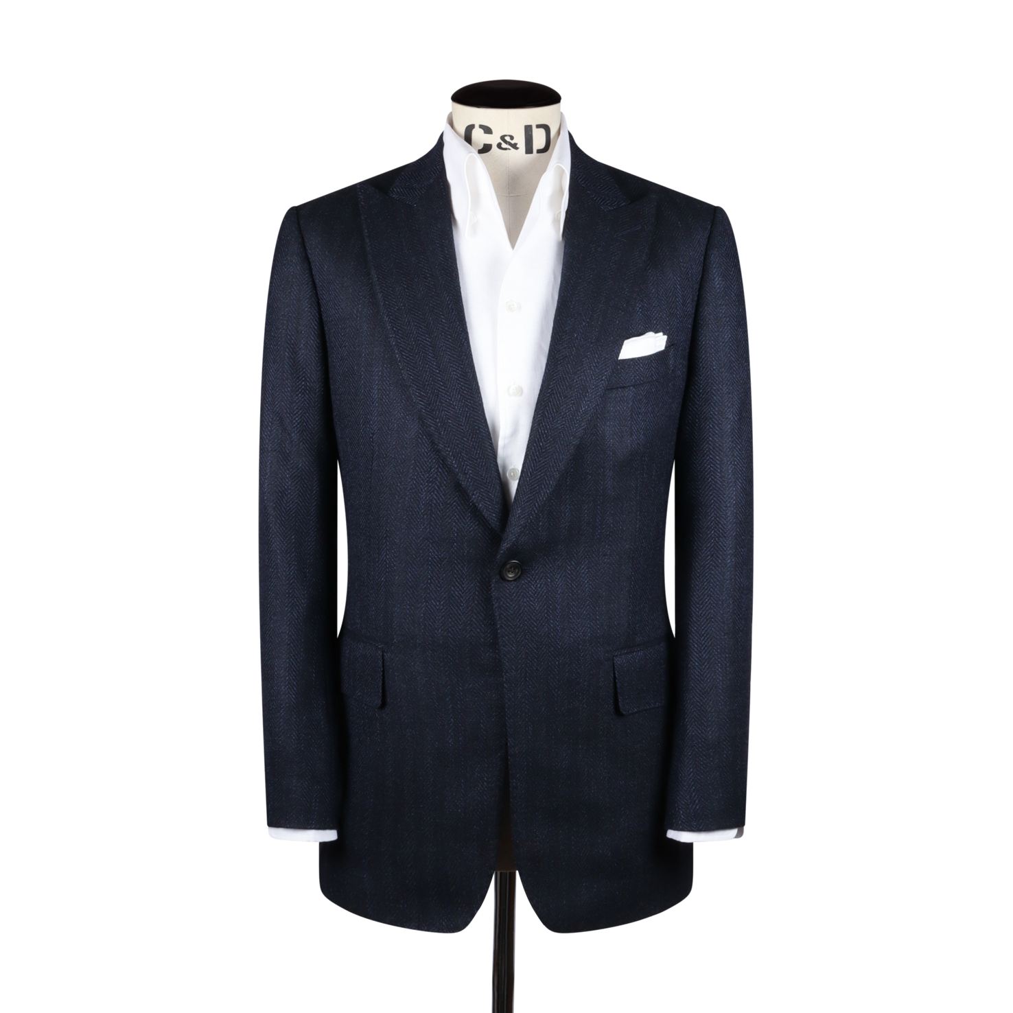 Lapel Peak Jacket - Single Breasted Suit Navy Single-Breasted