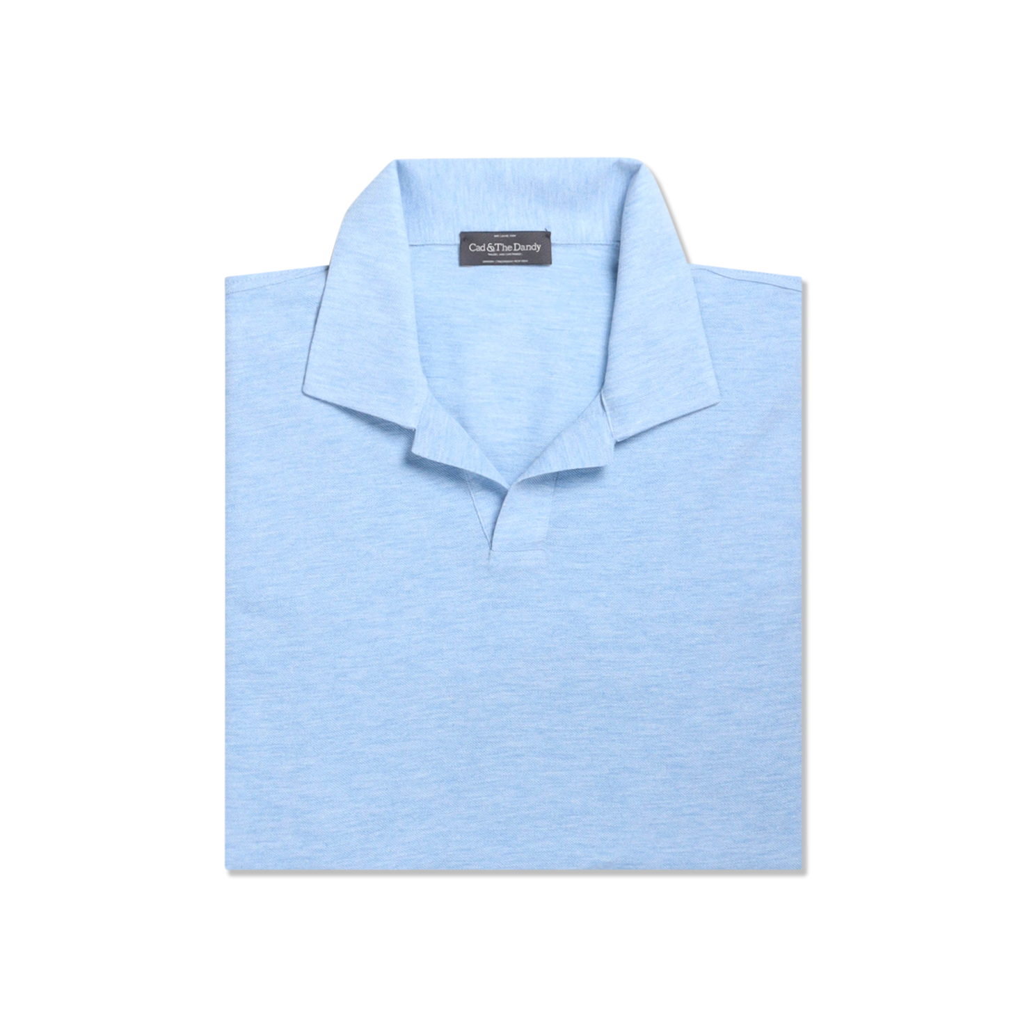 Open Collar Polo in Azure Cotton Pique – Cad & The Dandy New York