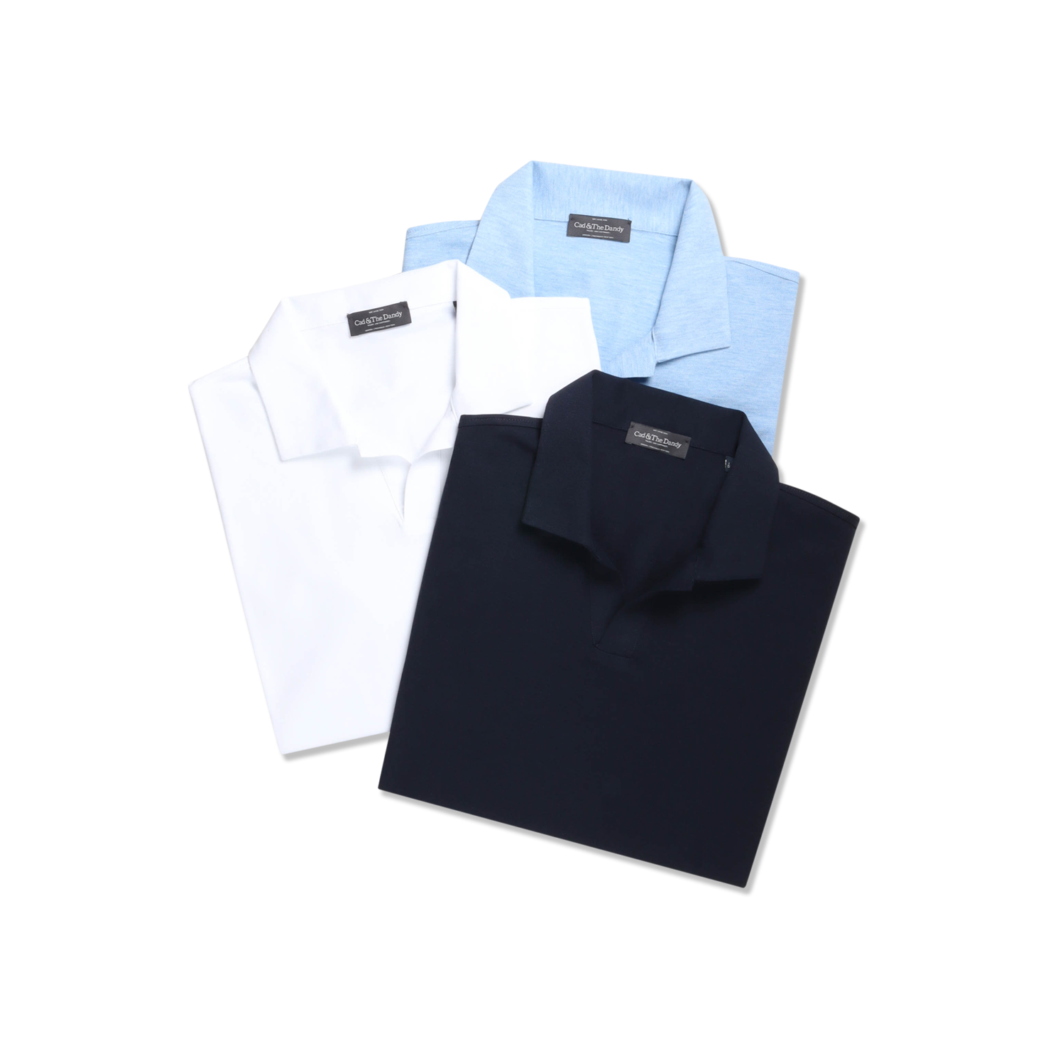 Open Collar Polo in Azure Cotton Pique – Cad & The Dandy New Open Collar Polo in Azure Cotton Pique – Cad & The Dandy New