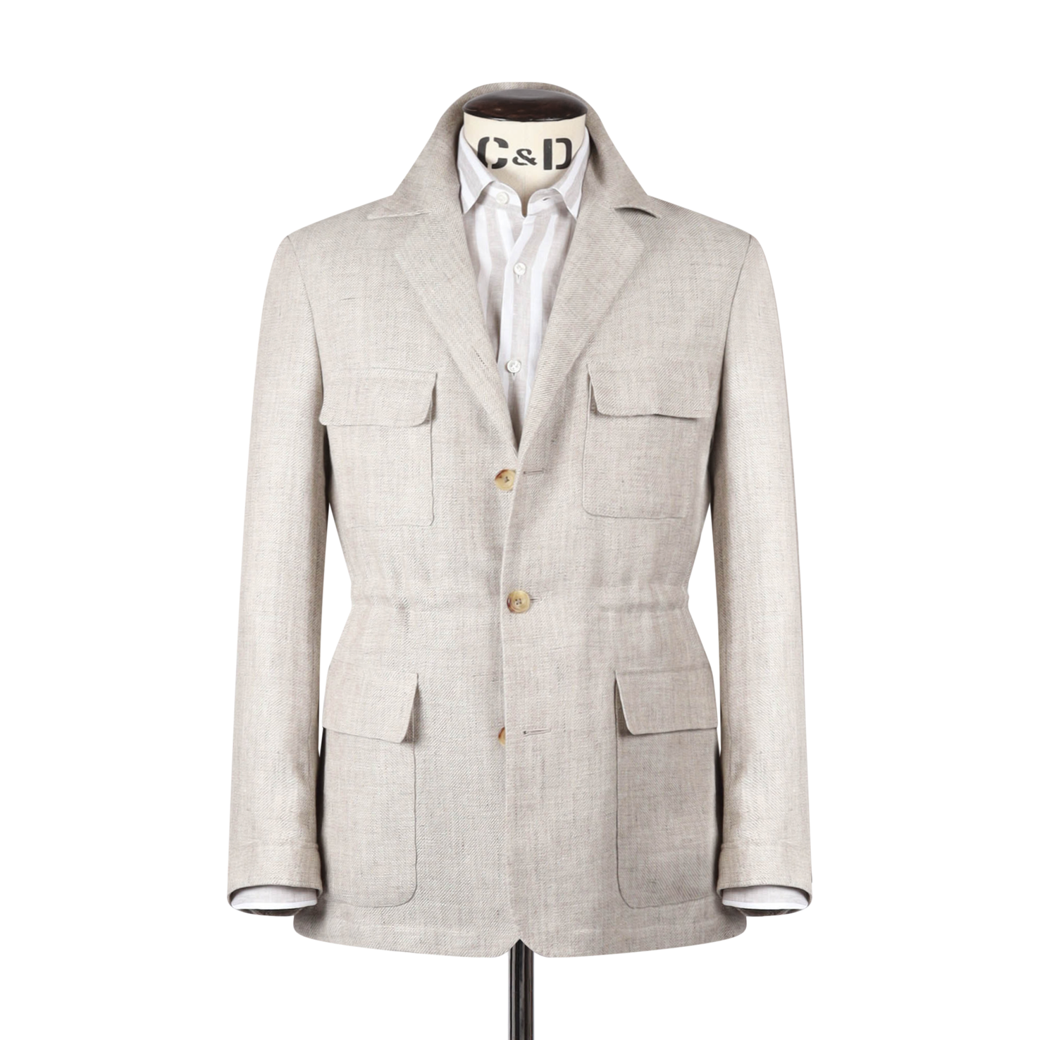 Safari Jacket in Beige Linen Hopsack – Cad & The Dandy New York Safari Jacket in Beige Linen Hopsack – Cad & The Dandy New York