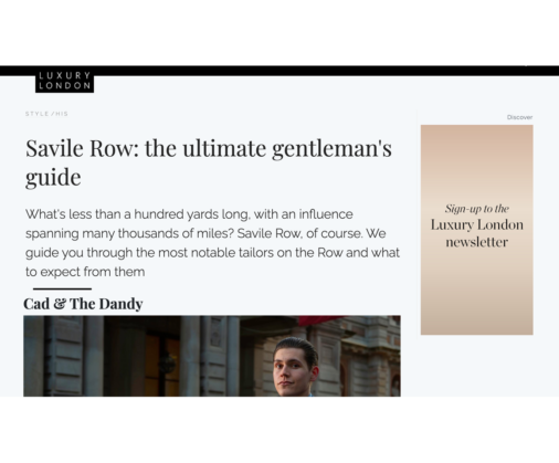 Luxury London – Ultimate Savile Row