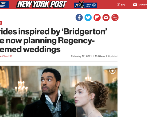 NY Post – Bridgerton Themed Weddings