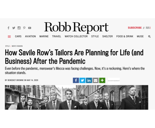 Robb Report – Tailoring Post Covid