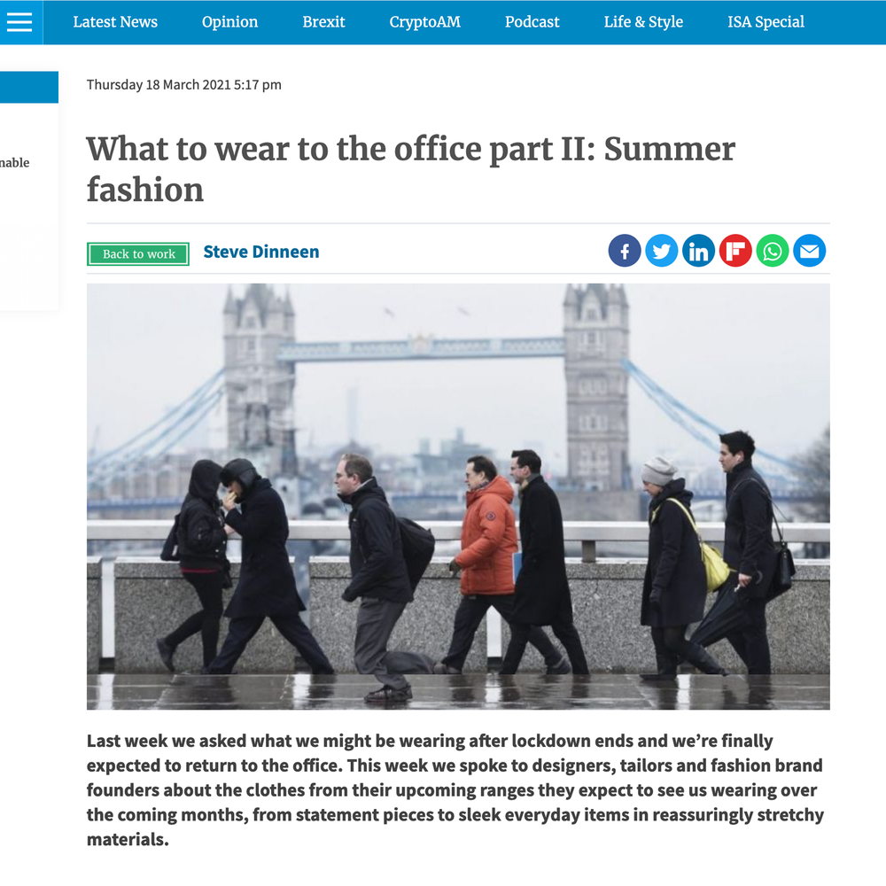 CITY AM – WHAT TO WEAR TO THE OFFICE