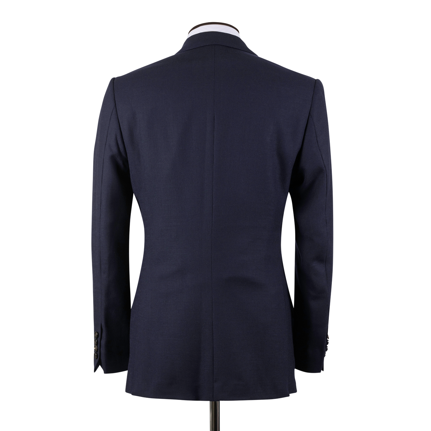 
                  
                    Classic Notch Lapel Jacket in Navy Hopsack Wool
                  
                