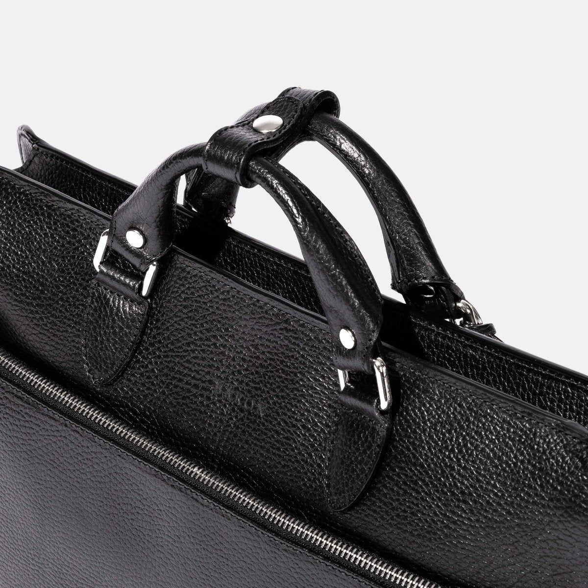 
                  
                    Zip Briefcase in Black Grain Leather
                  
                