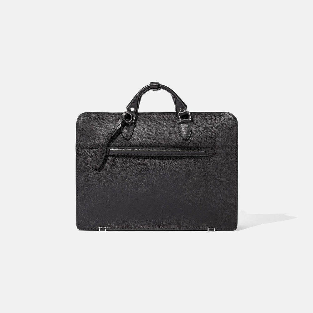 
                  
                    Zip Briefcase in Black Grain Leather
                  
                