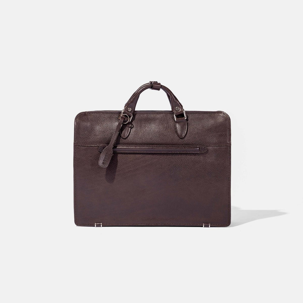 
                  
                    Zip Briefcase in Brown Grain Leather
                  
                