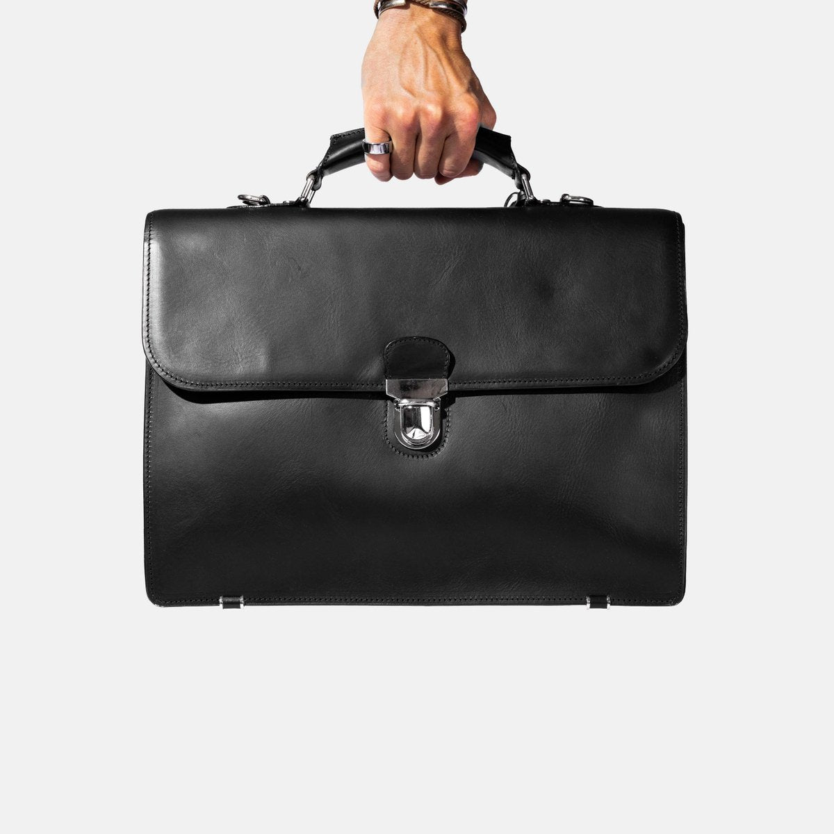 
                  
                    Briefcase in Black Leather
                  
                
