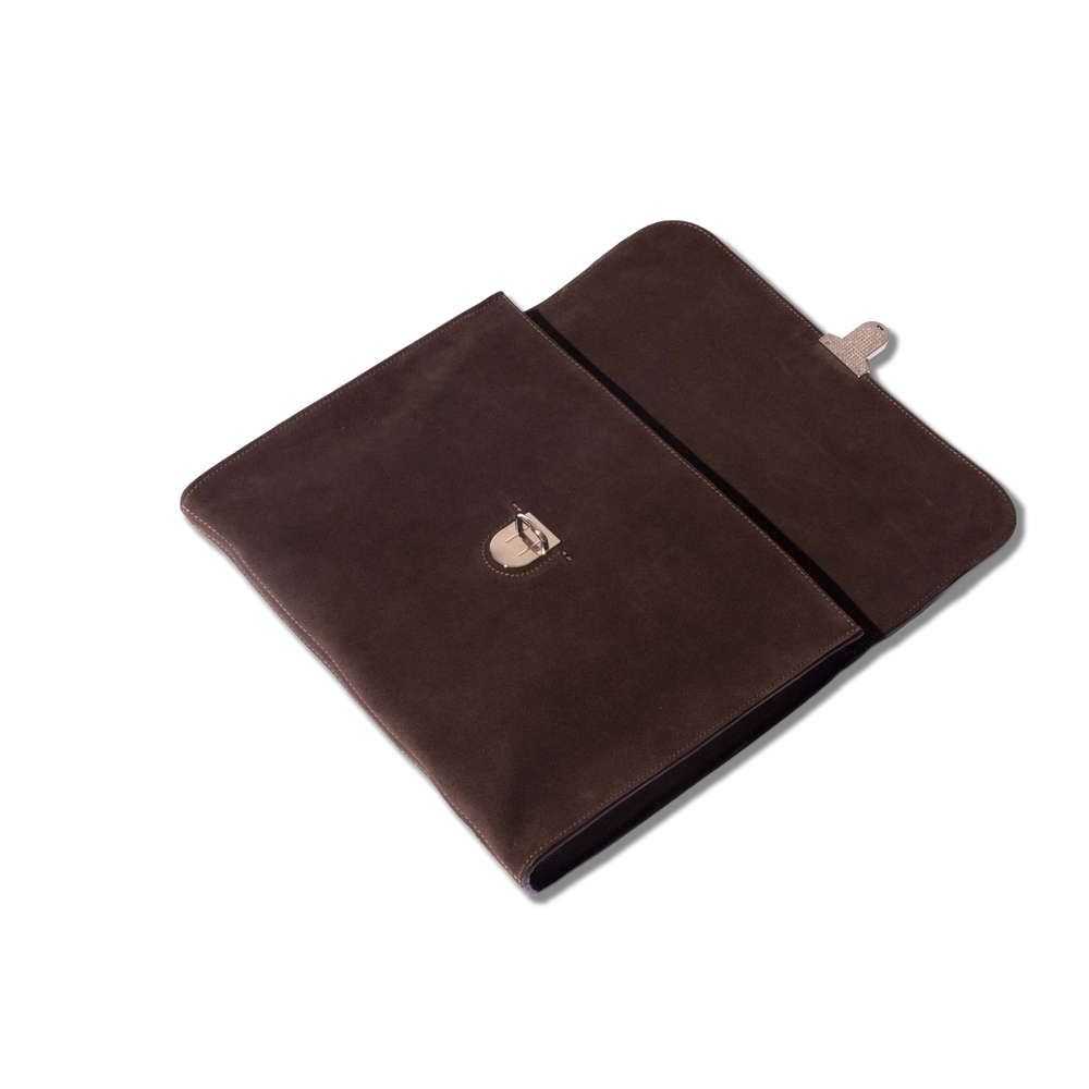 
                  
                    Laptop Portfolio in Brown Suede
                  
                