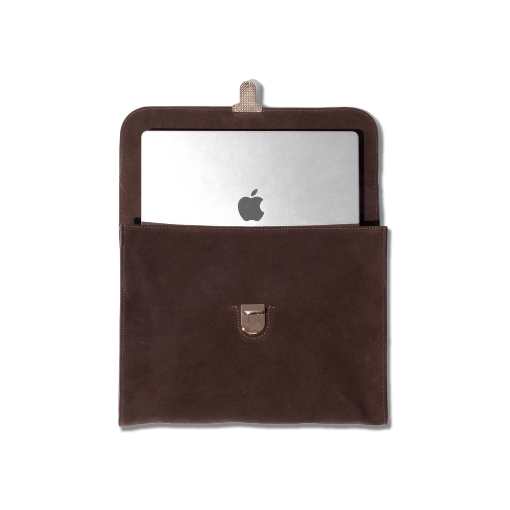 
                  
                    Laptop Portfolio in Brown Suede
                  
                