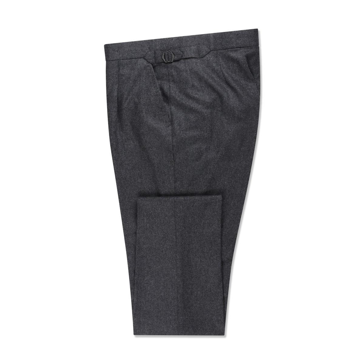 
                  
                    Pleat Front Trousers in Charcoal Flannel
                  
                