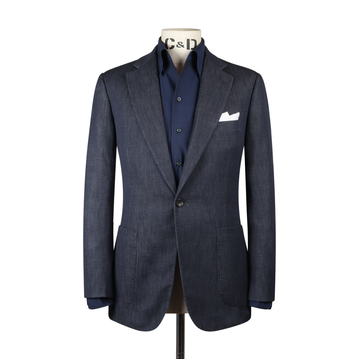 
                  
                    Single Breasted Notch Suit in Cotton Mohair Denim
                  
                