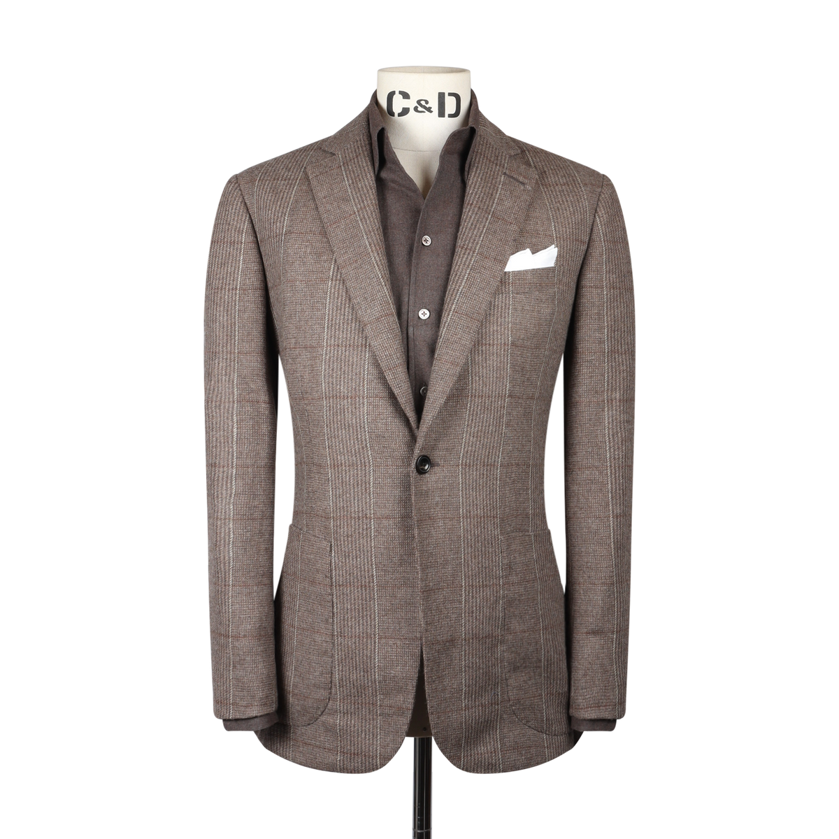 
                  
                    Single Breasted Notch Jacket in Cashmere Russell Check
                  
                