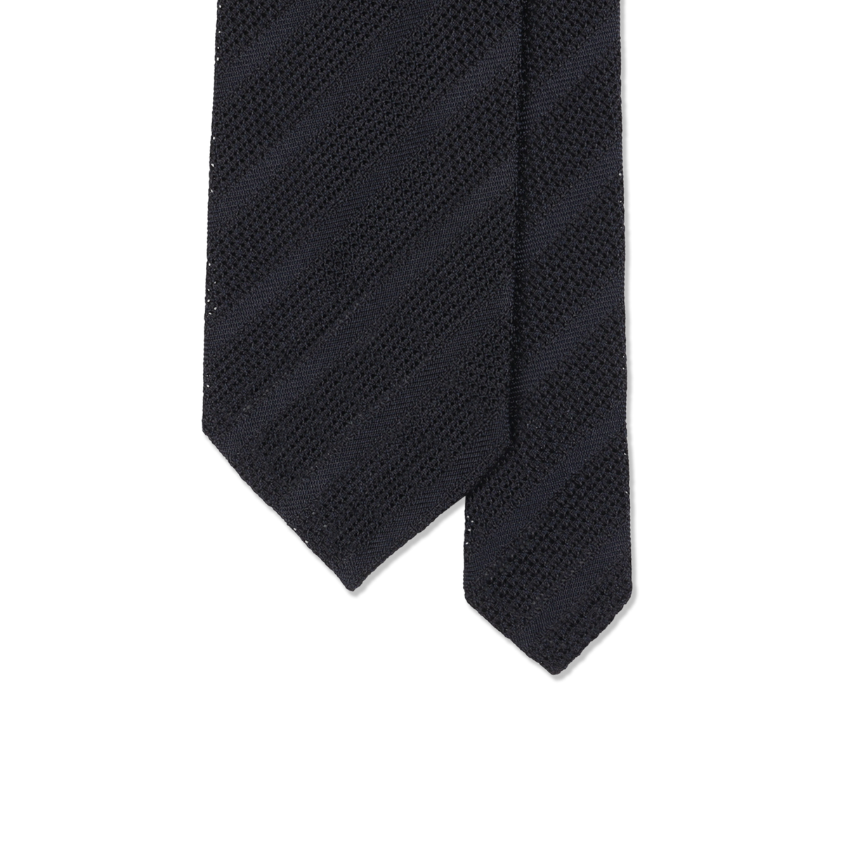 
                  
                    Unlined Grenadine Tie in Navy Shadow Stripe
                  
                