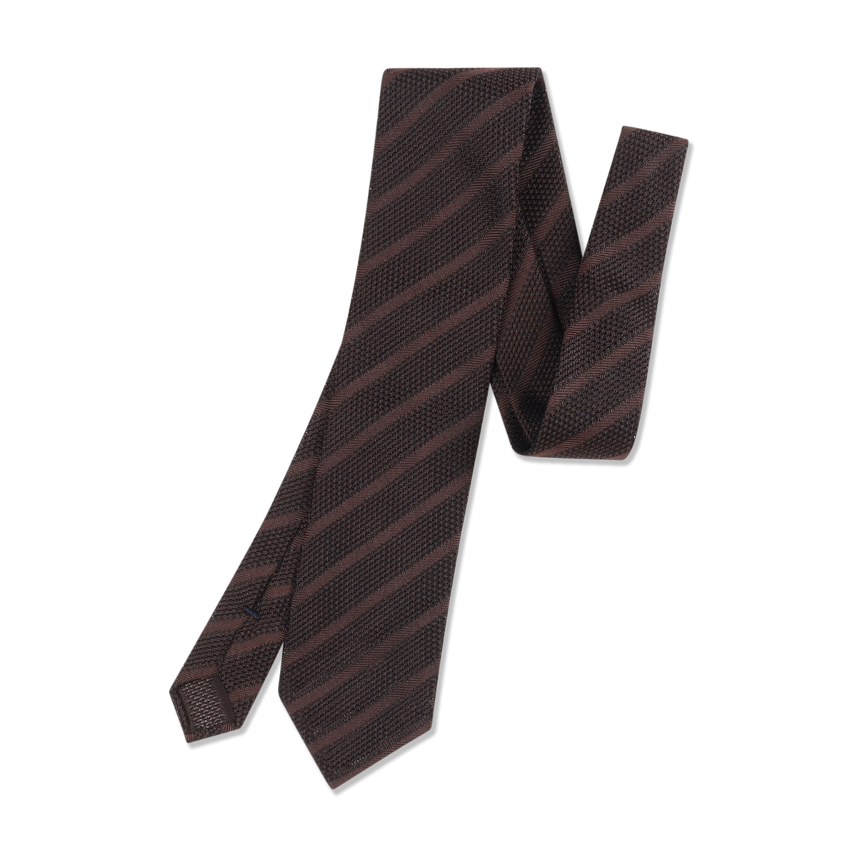 
                  
                    Unlined Grenadine Tie in Brown Shadow Stripe
                  
                
