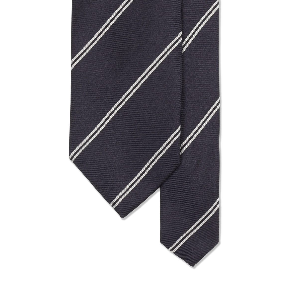 
                  
                    Dry Silk Double Repp Tie in Navy
                  
                