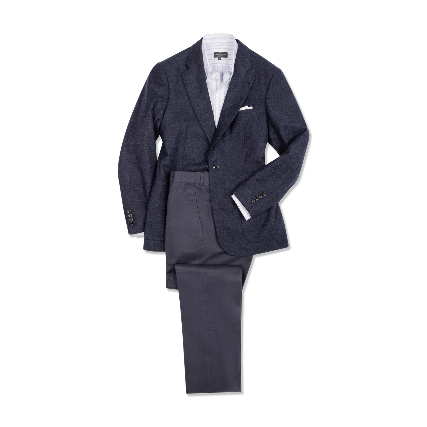 
                  
                    Notch Lapel Jacket in Airforce Blue Wool Cashmere
                  
                