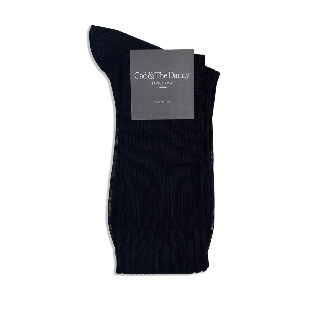 Formal Long Socks in Black Cotton S/M Formal Long Socks in Black Cotton S/M