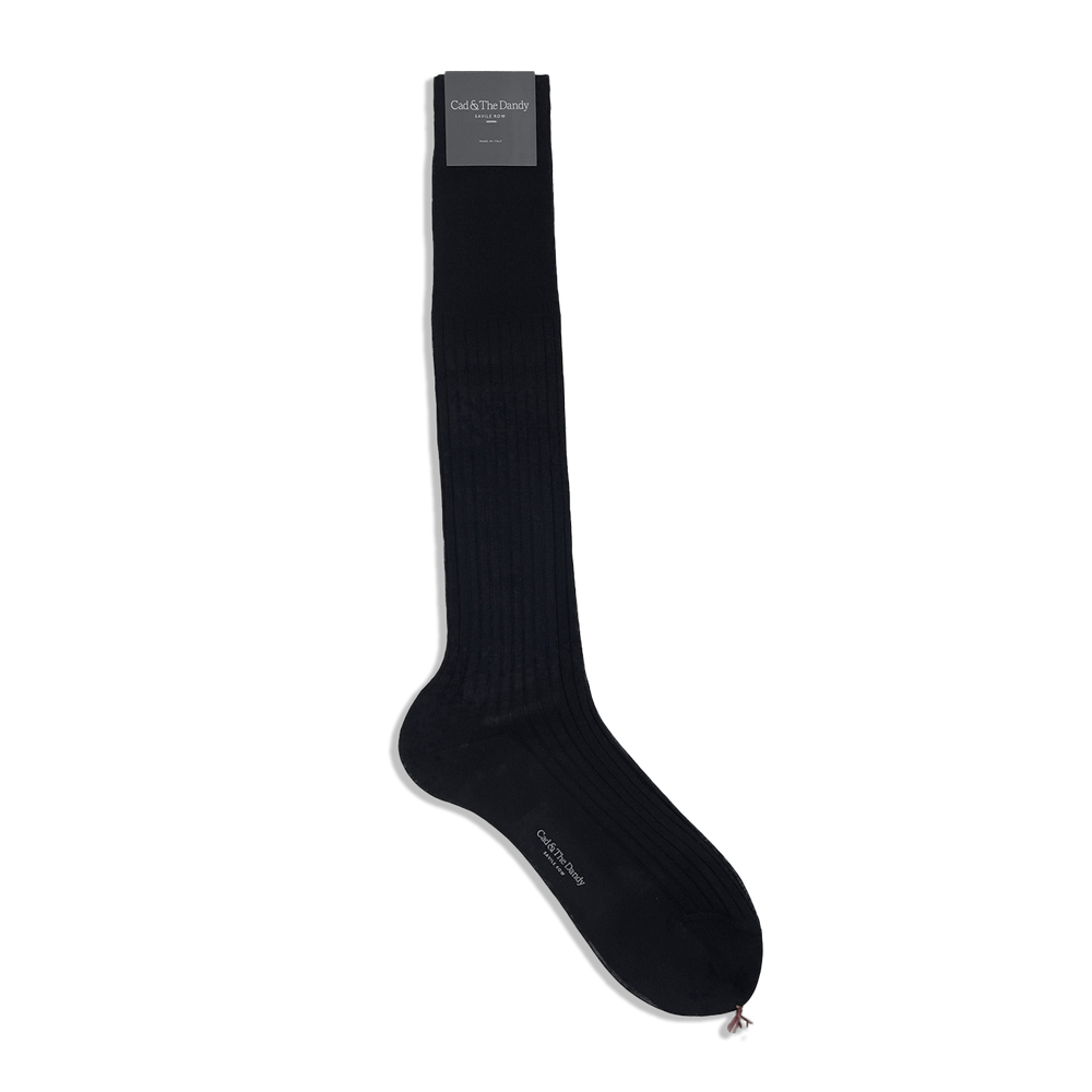 Formal Long Socks in Black Cotton