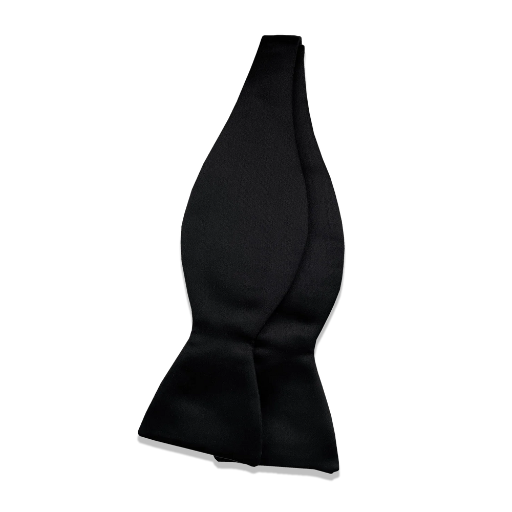 Black Satin Self Tie Bow Tie