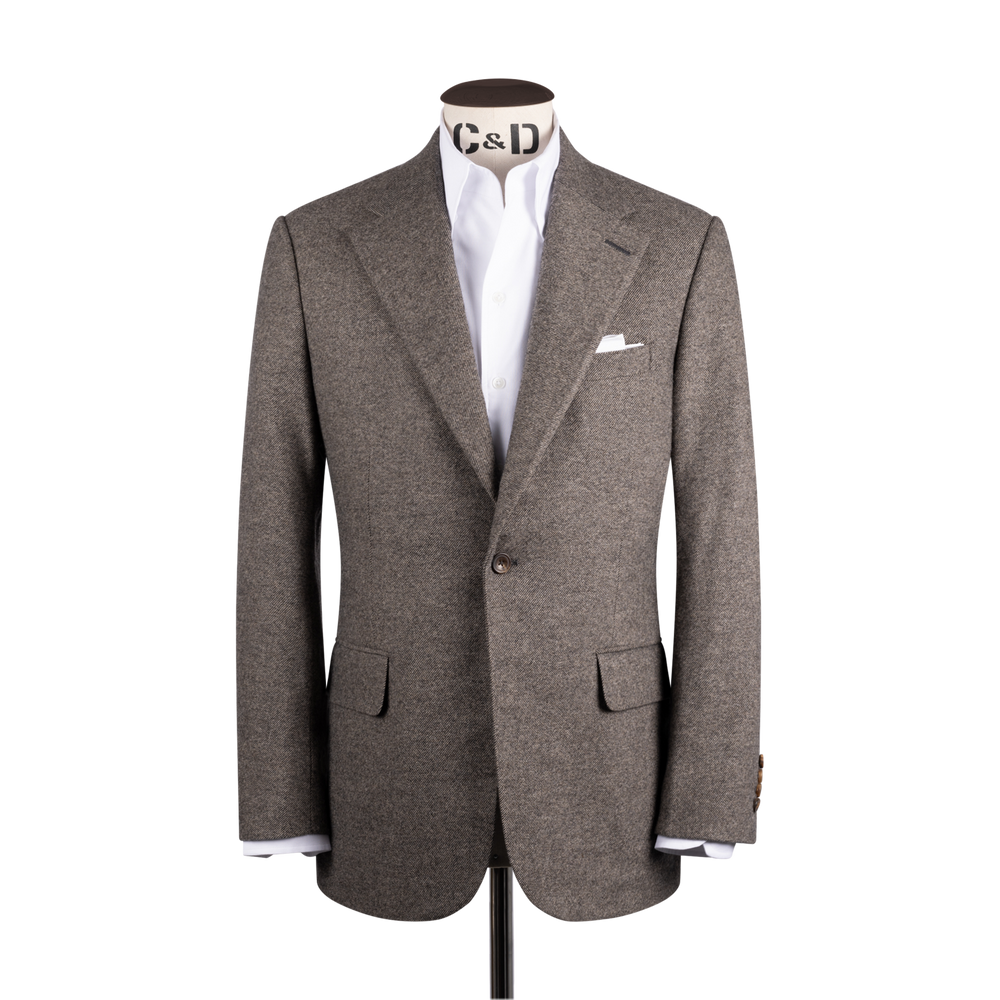 
                  
                    Single Breasted Notch Jacket in Brown Escorial Wool
                  
                
