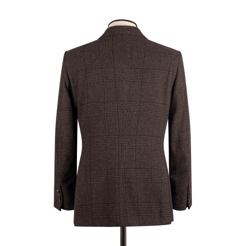 
                  
                    Single Breasted Notch Lapel Jacket in Chocolate Brown Glen Check
                  
                