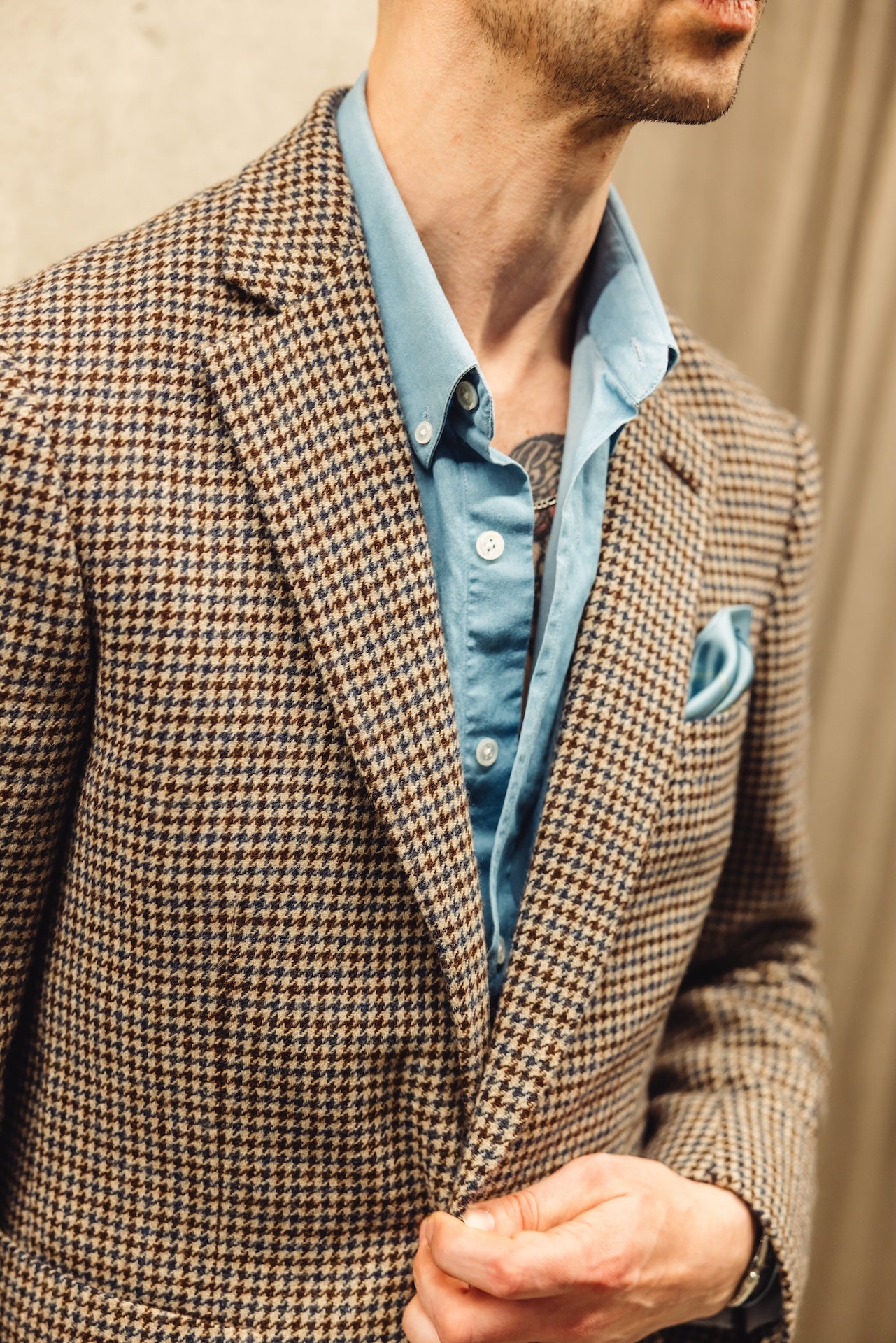 
                  
                    The Crosstown Jacket In Brown Check Tweed
                  
                