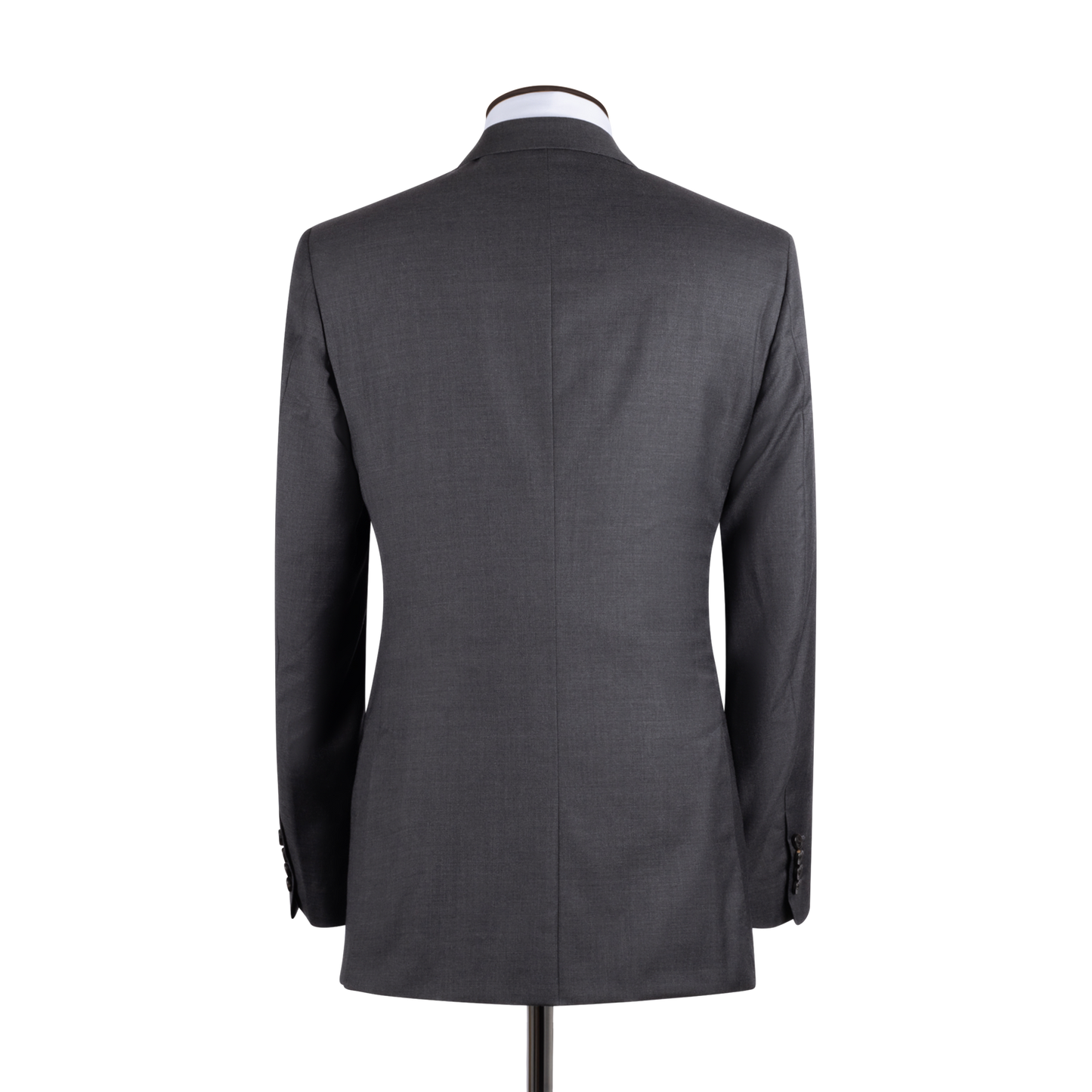 
                  
                    Single Breasted Notch Lapel Suit in Mid Grey Twill Wool
                  
                