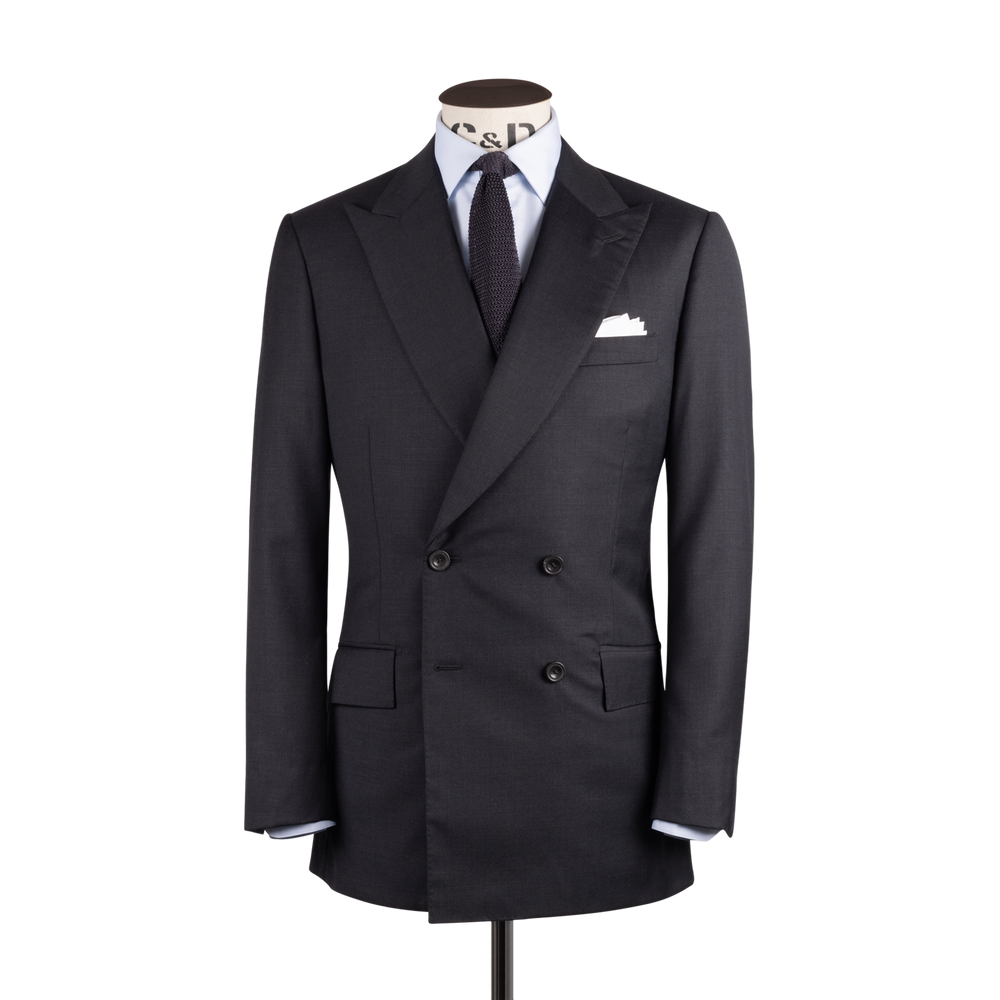 Peak lapel double breasted suit online