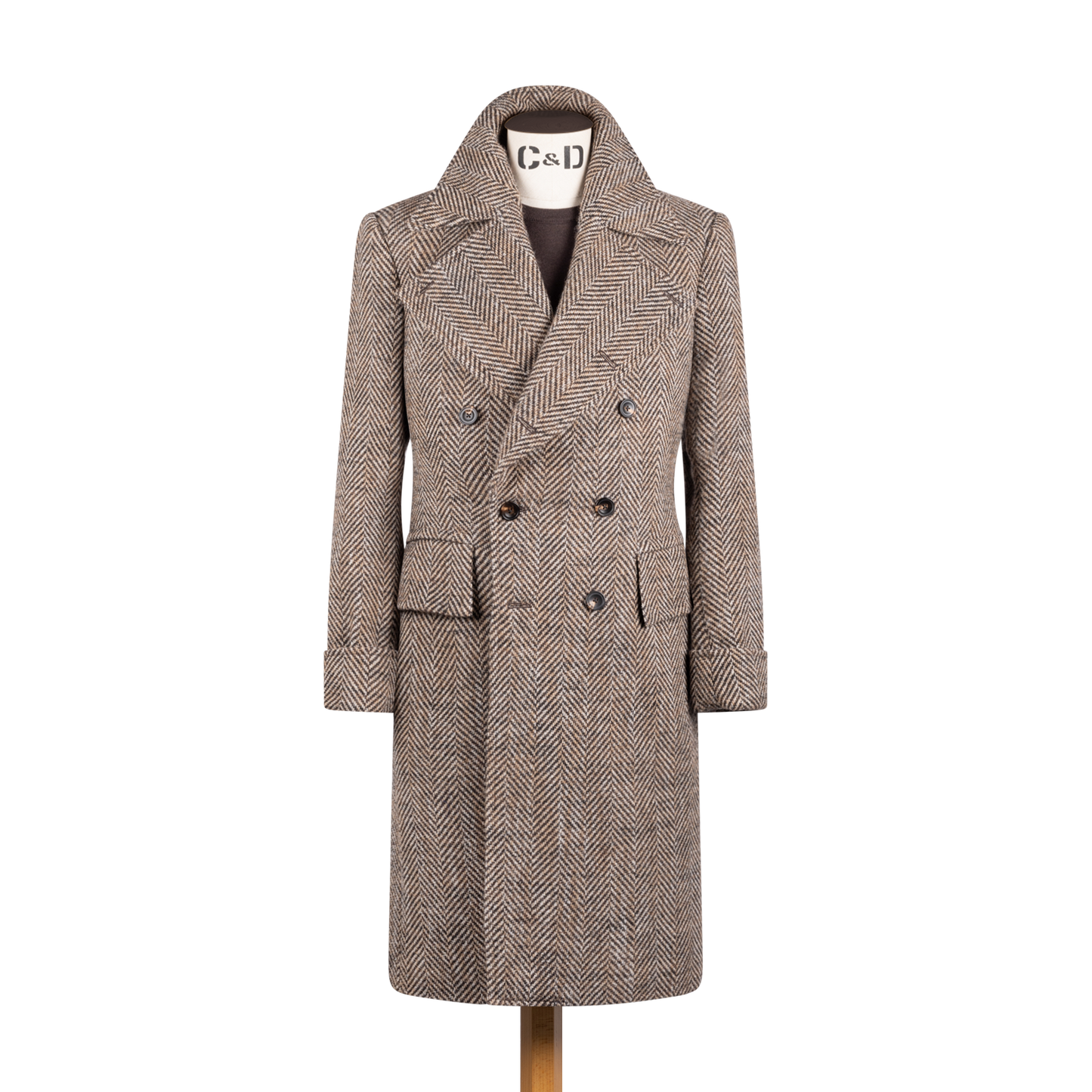 CALLNE カルネ Woolblend Herringbone Coat Greatcoat in Brown Herringbone Wool – Cad & The Dandy New York