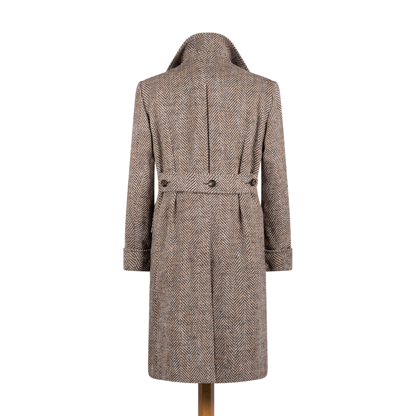 
                  
                    Greatcoat in Brown Herringbone Wool
                  
                