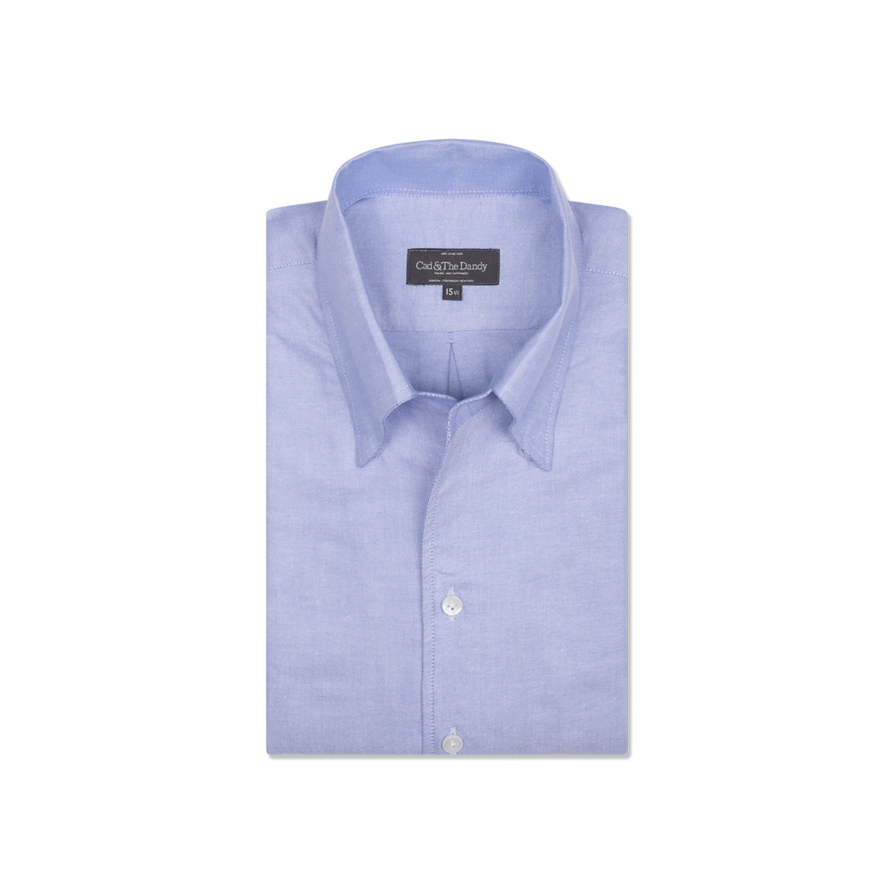 One Piece Button Down Shirt in Pale Blue Oxford