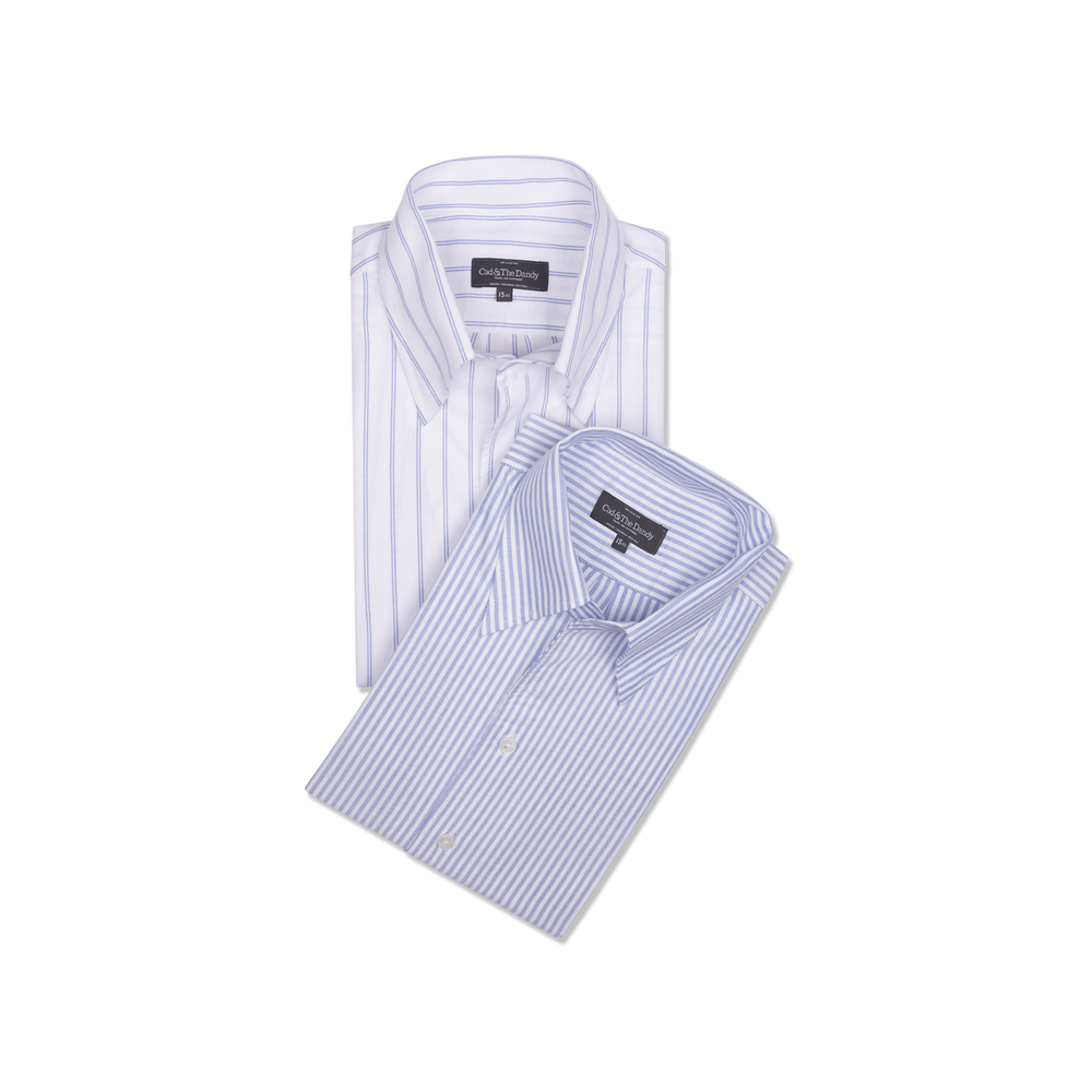 One Piece Button Down Shirt in White Blue Stripe Oxford – Cad One Piece Button Down Shirt in White Blue Stripe Oxford – Cad