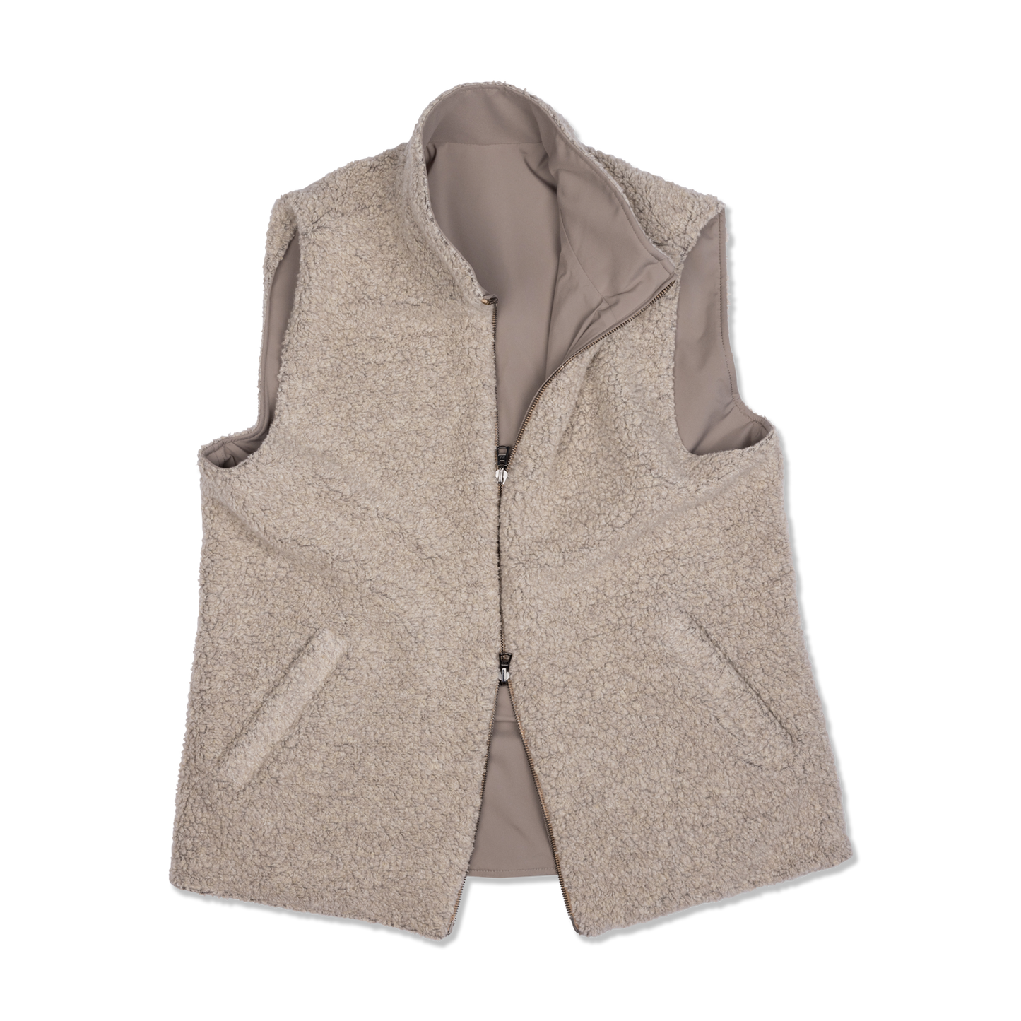 
                  
                    Technical Zip Gilet in Cream
                  
                