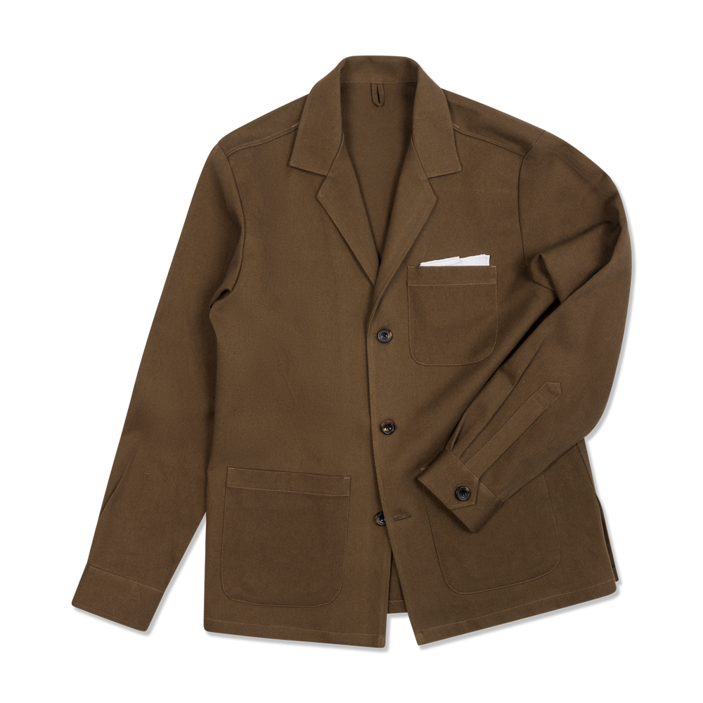 Painters Jacket in Olive Cotton Drill