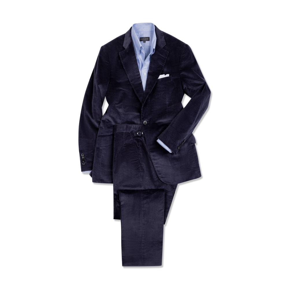 
                  
                    Single Breasted Notch Lapel Jacket in Navy Corduroy
                  
                