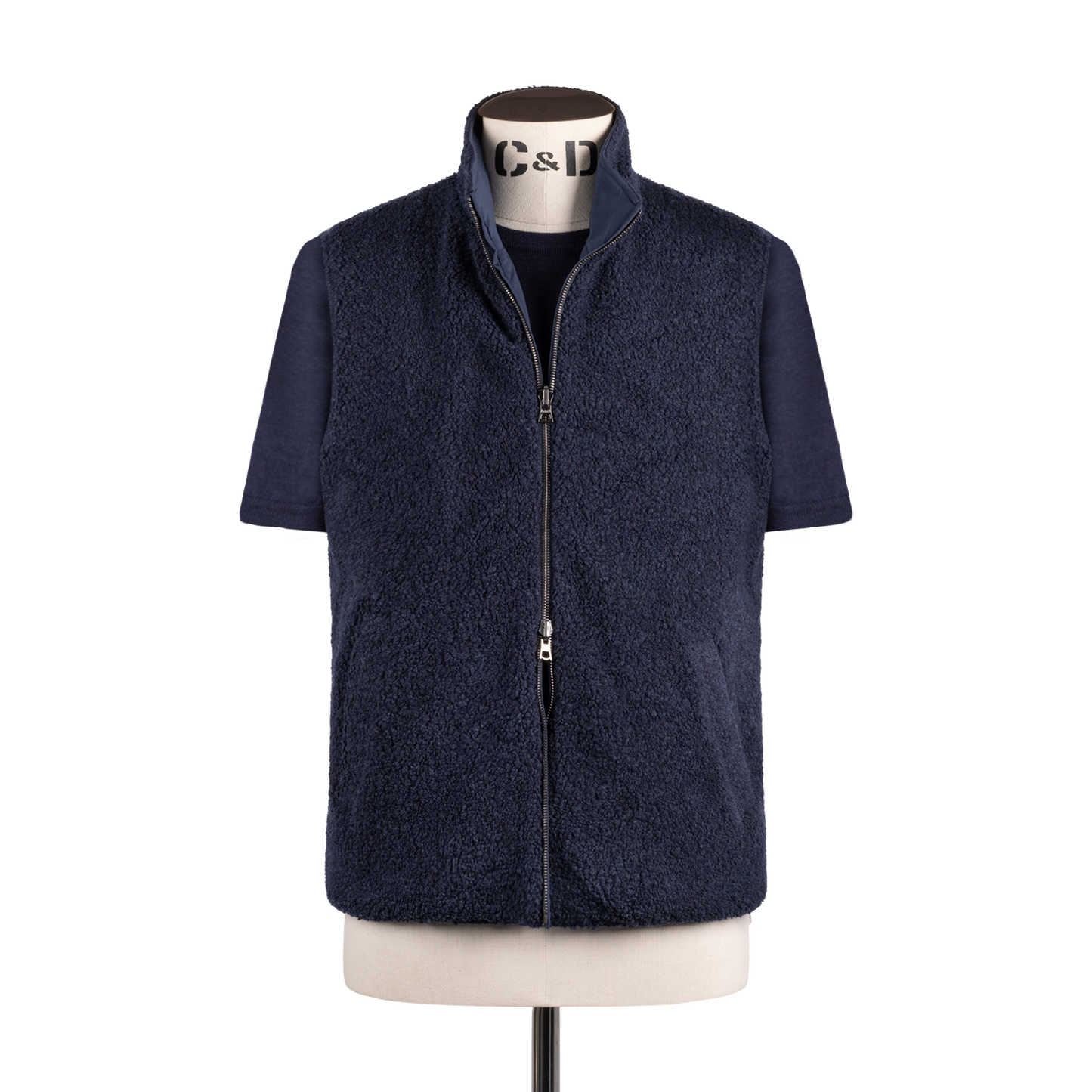 
                  
                    Technical Zip Gilet in Navy
                  
                